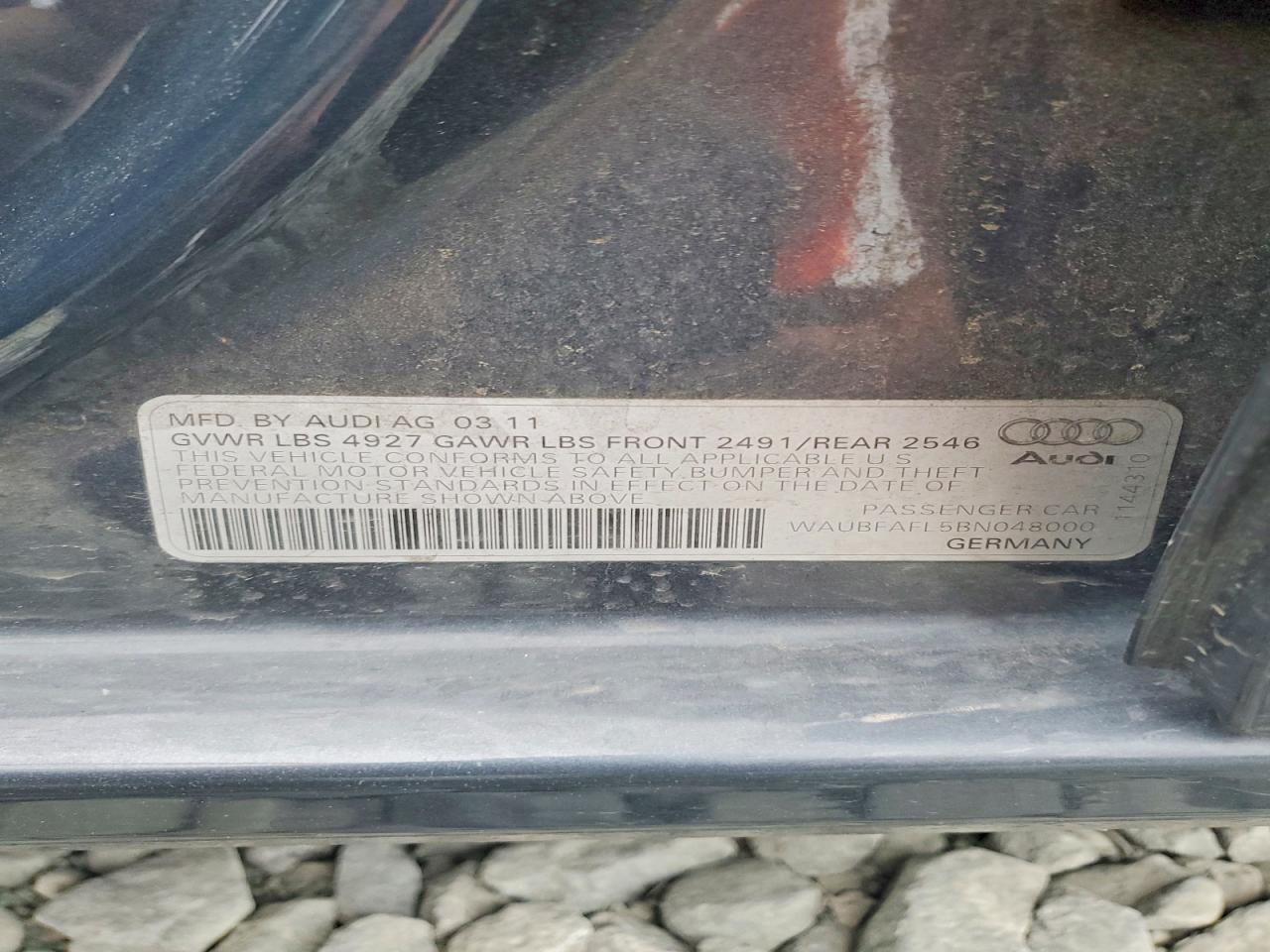 2011 Audi A4 Premium Blue vin: WAUBFAFL5BN048000