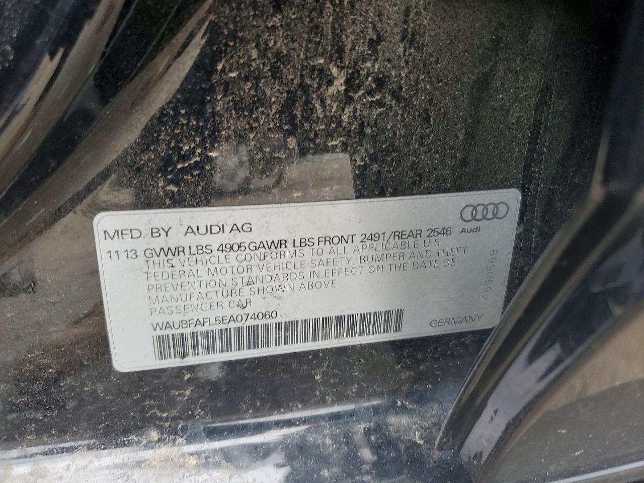 2014 Audi A4 Premium Черный vin: WAUBFAFL5EA074060