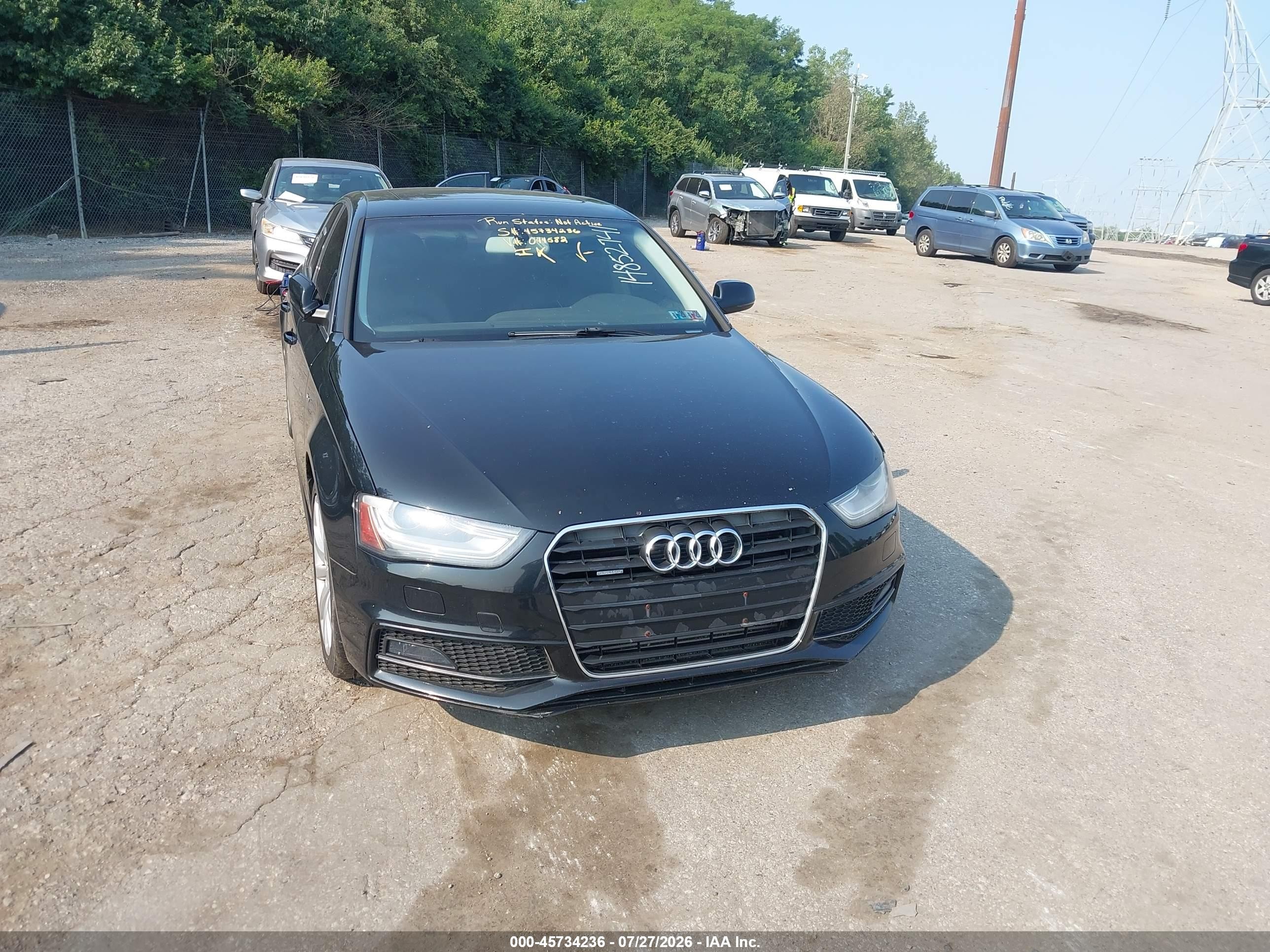 2014 Audi A4 2.0t Premium Black vin: WAUBFAFL5EN044582