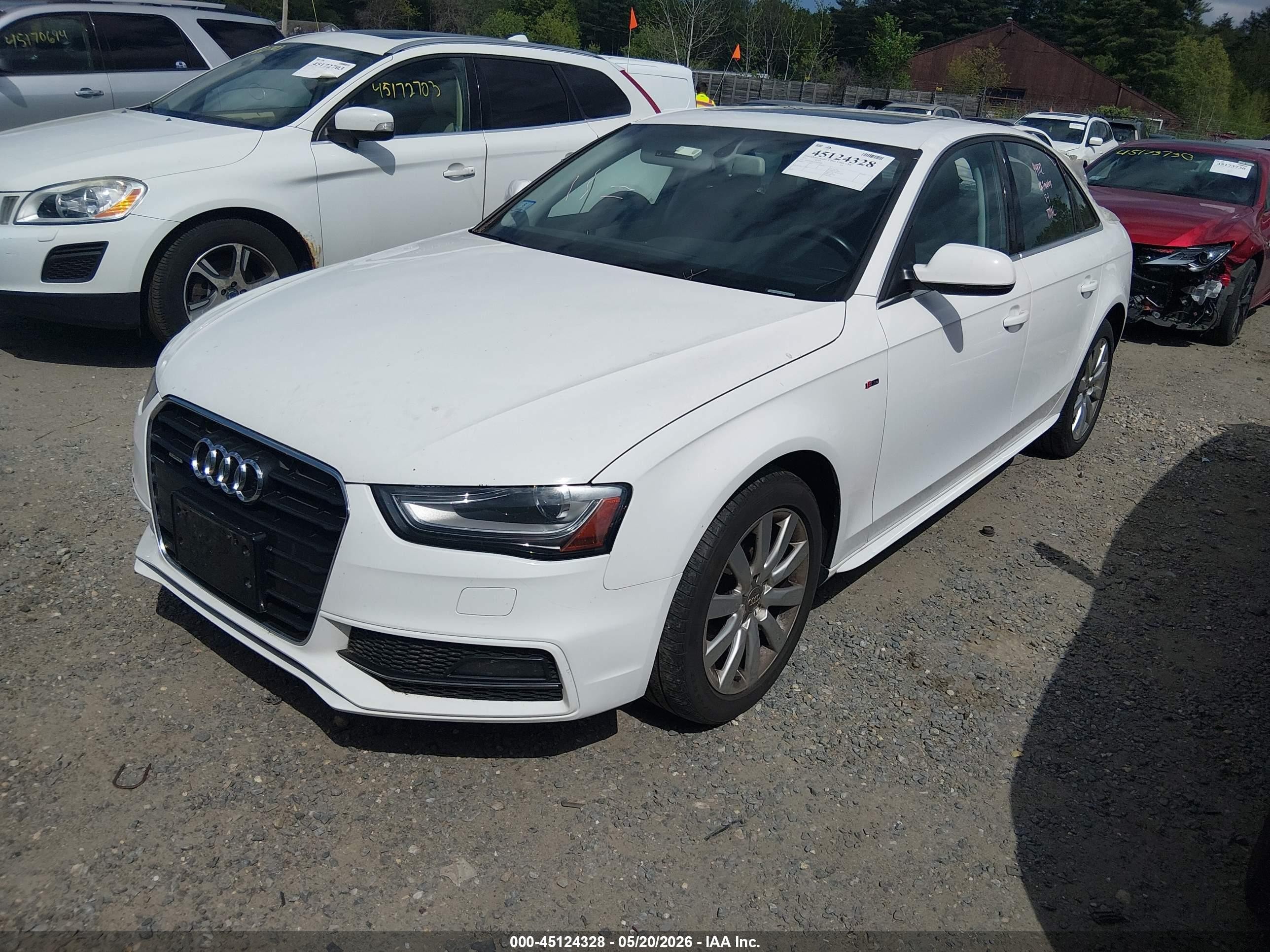 2015 Audi A4 2.0t Premium White vin: WAUBFAFL5FN018498
