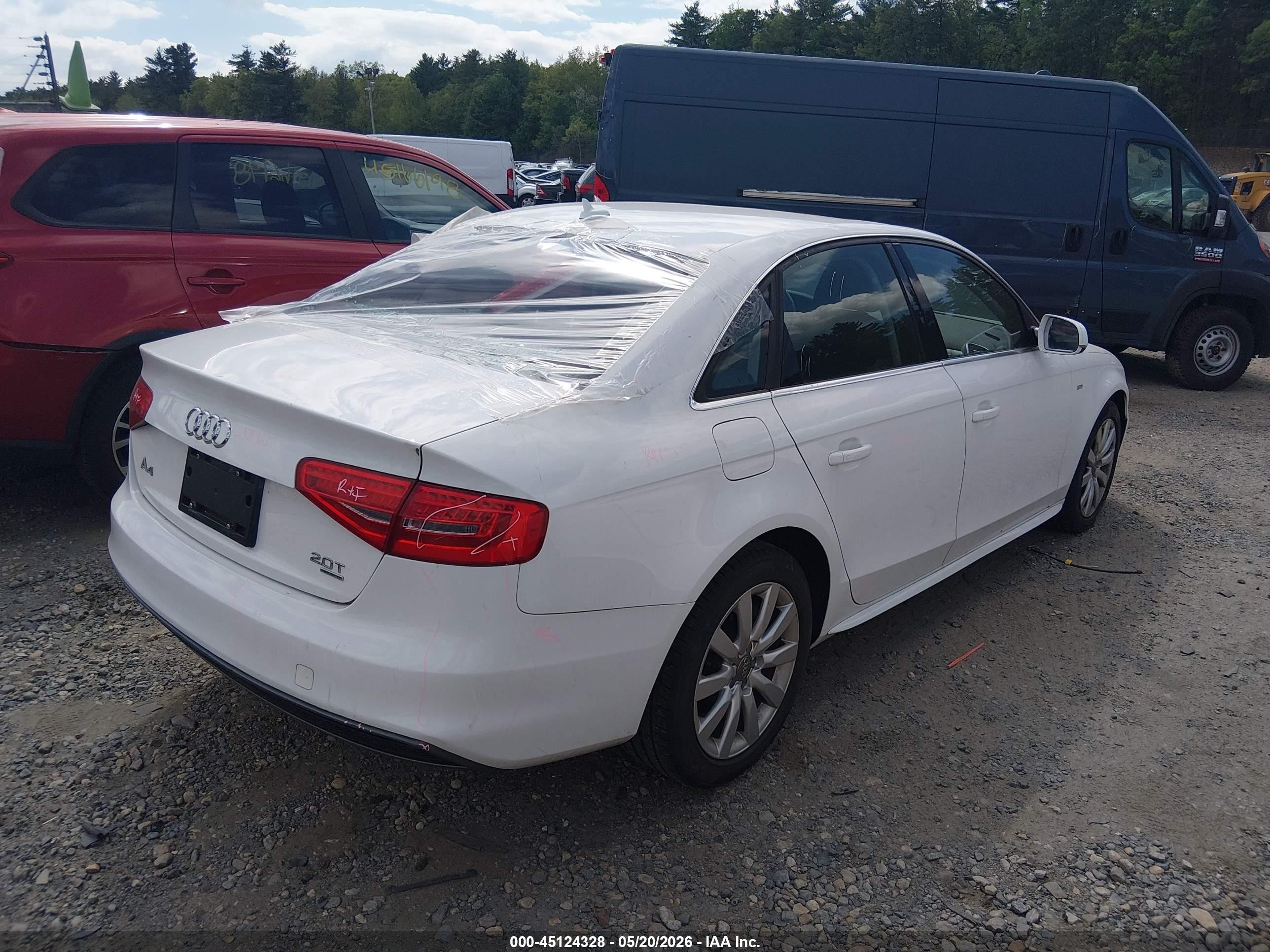 2015 Audi A4 2.0t Premium White vin: WAUBFAFL5FN018498