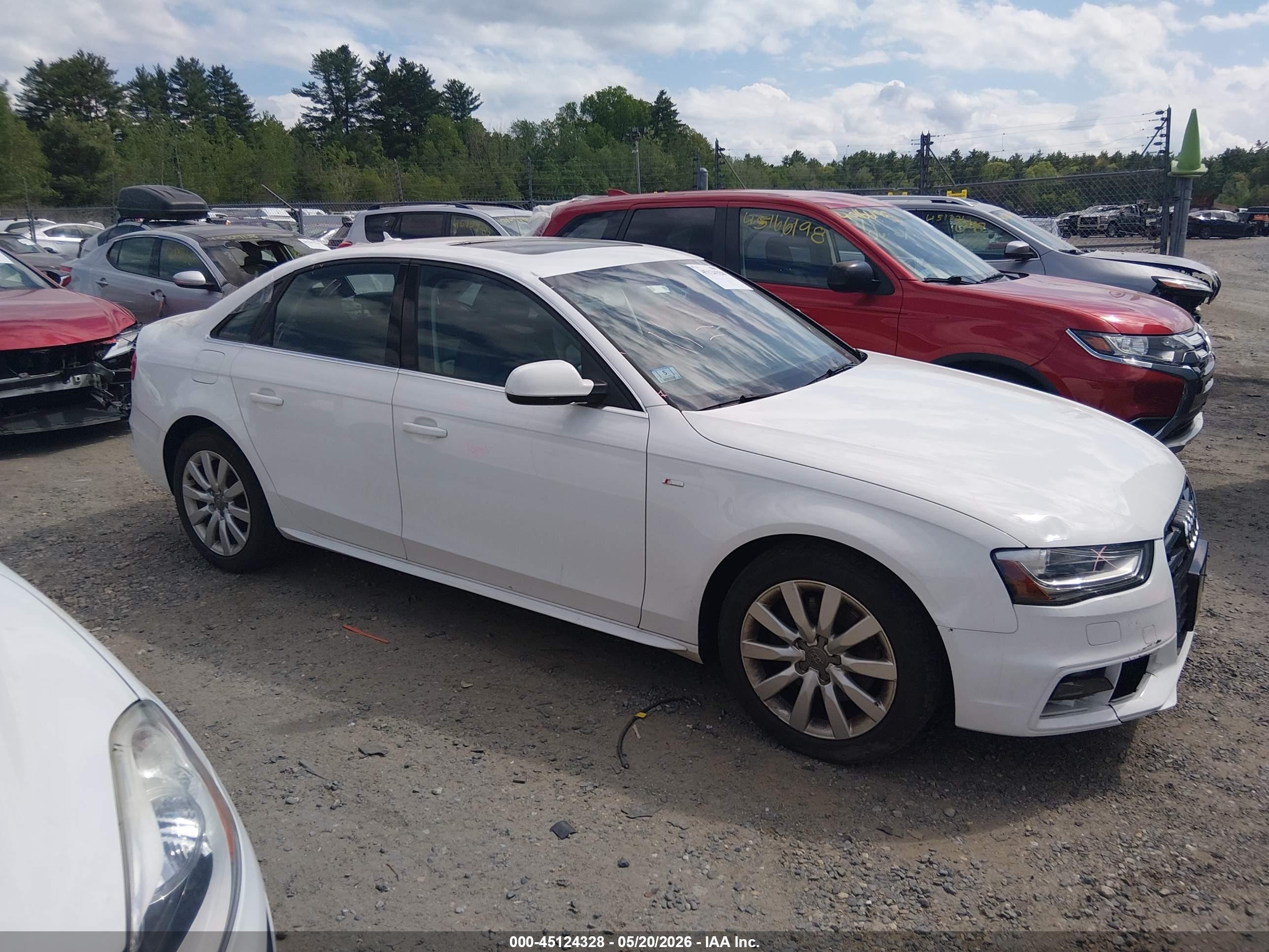 2015 Audi A4 2.0t Premium White vin: WAUBFAFL5FN018498