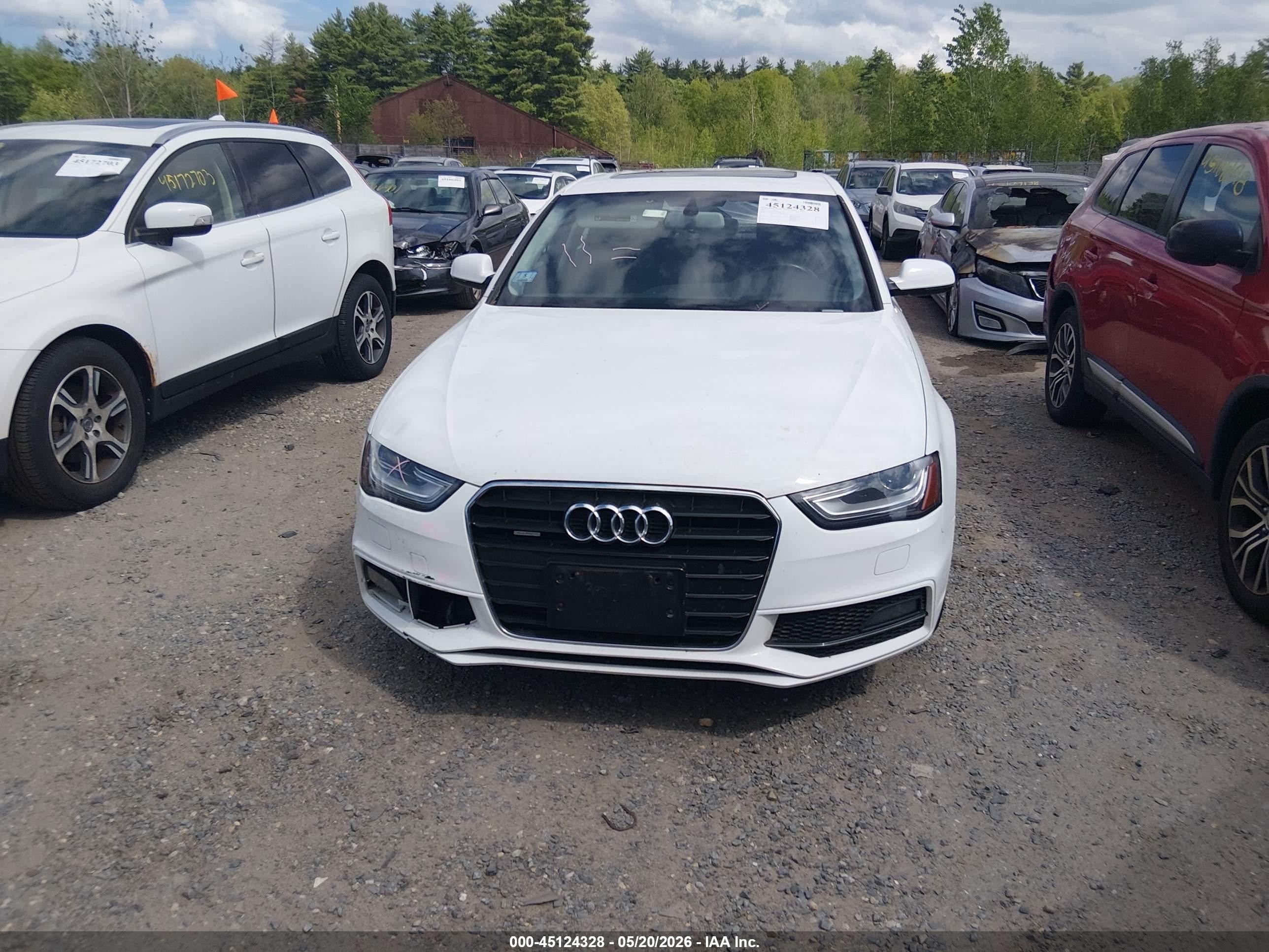 2015 Audi A4 2.0t Premium White vin: WAUBFAFL5FN018498