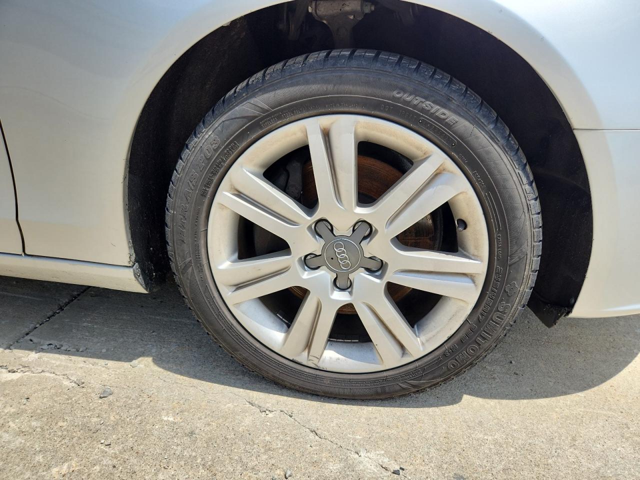 2010 Audi A4 Premium Silver vin: WAUBFAFL6AN042544 Damage: Right Front Wheel, Curb Rash, 5 To 6 Inches