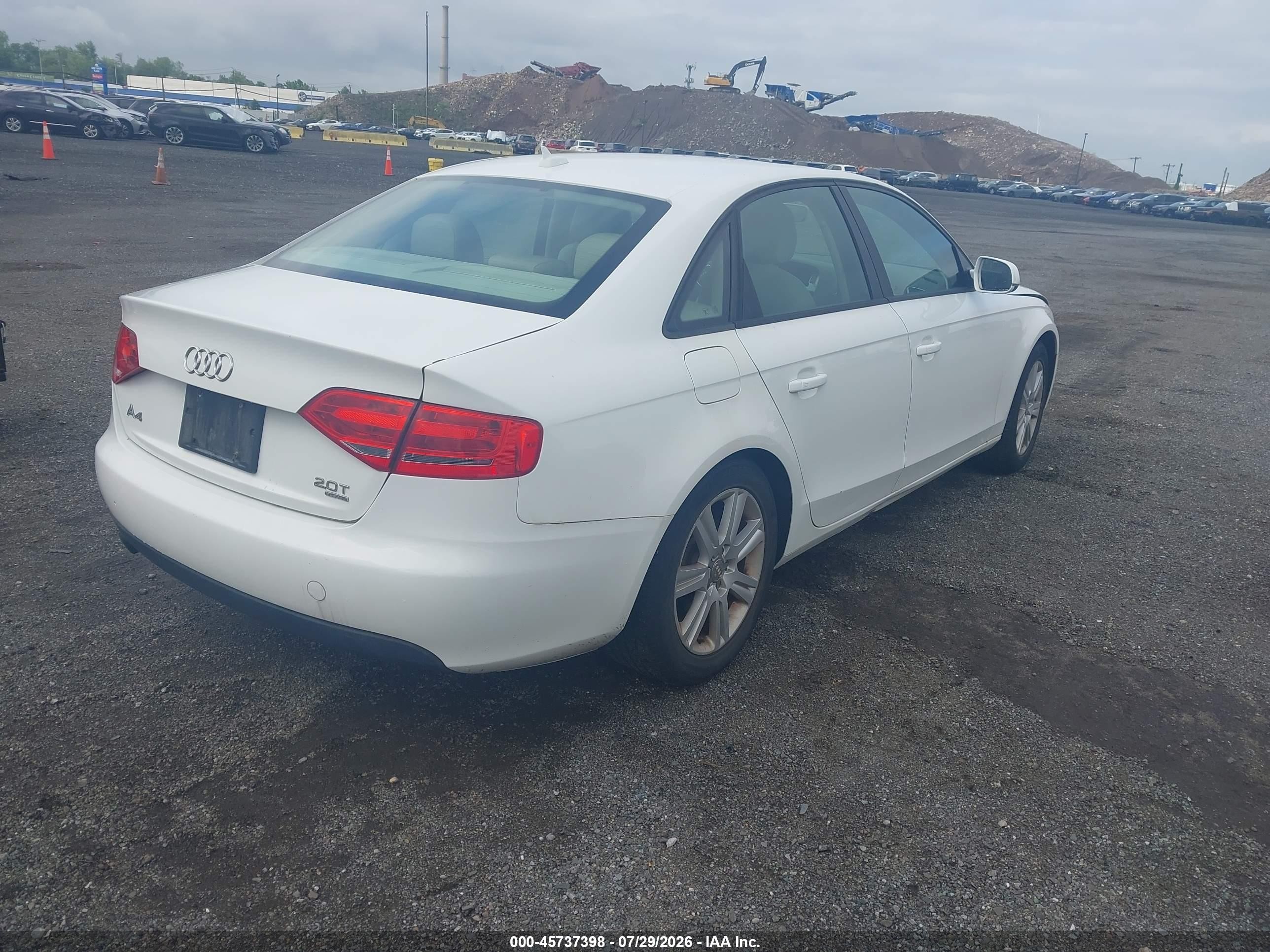 2011 Audi A4 2.0t Premium White vin: WAUBFAFL6BN009965