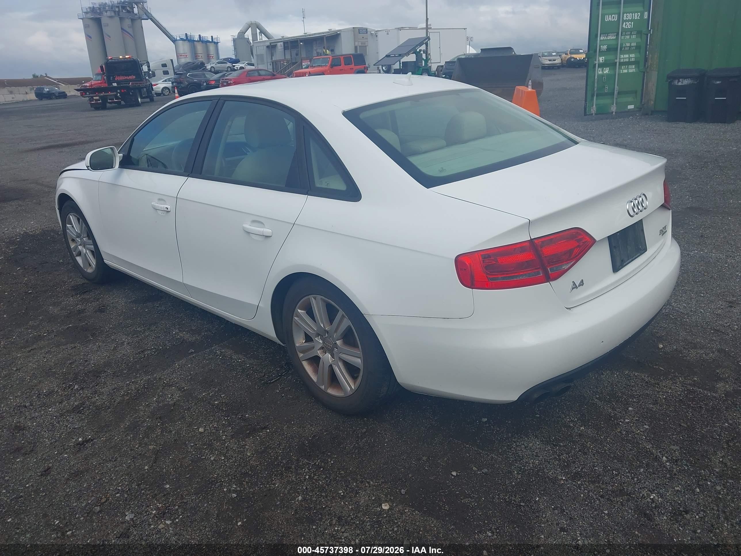 2011 Audi A4 2.0t Premium White vin: WAUBFAFL6BN009965