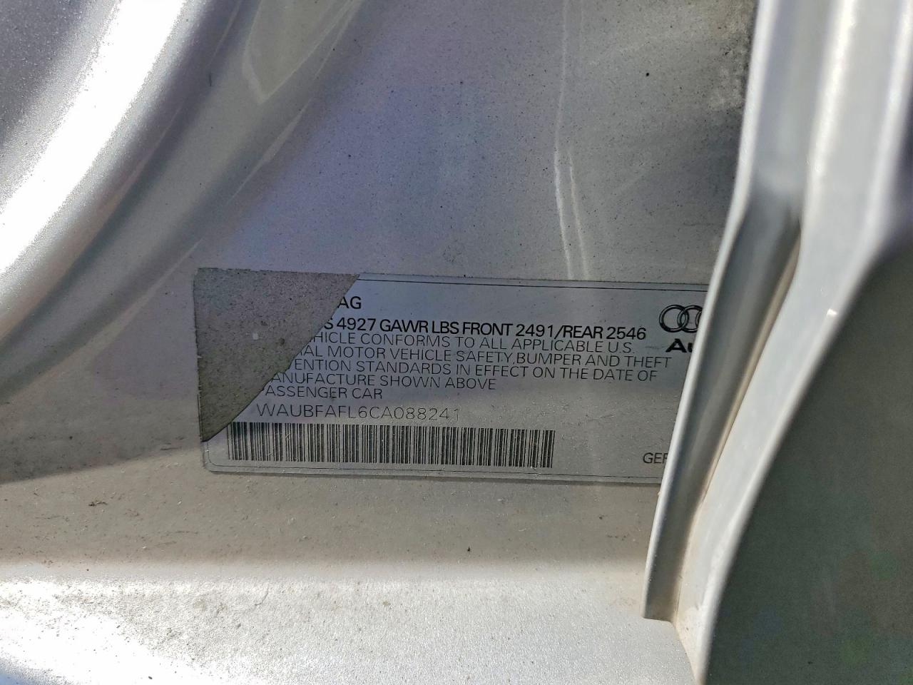 2012 Audi A4 Premium Silver vin: WAUBFAFL6CA088241