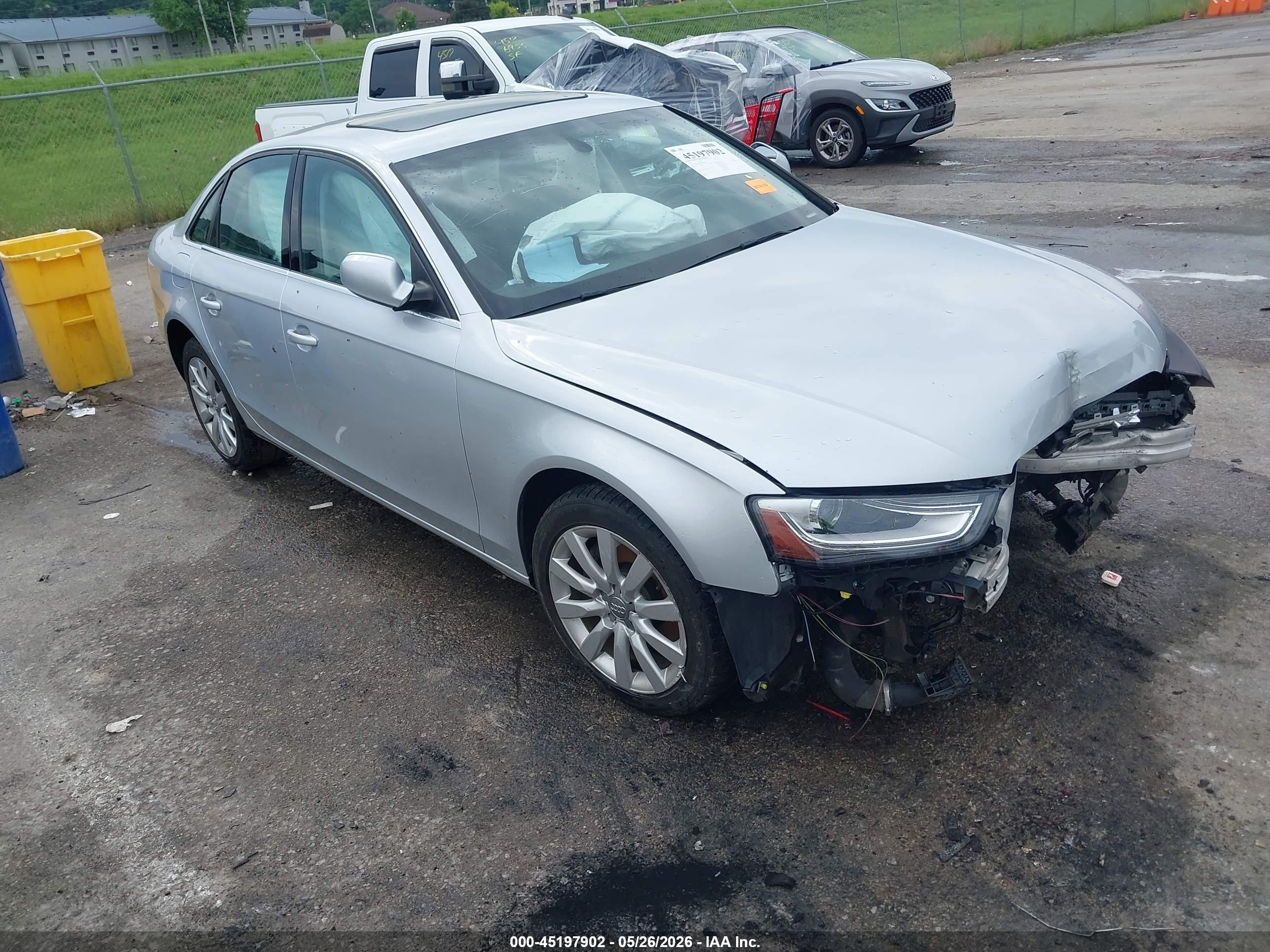 2013 Audi A4 2.0t Premium Silver vin: WAUBFAFL6DN044038