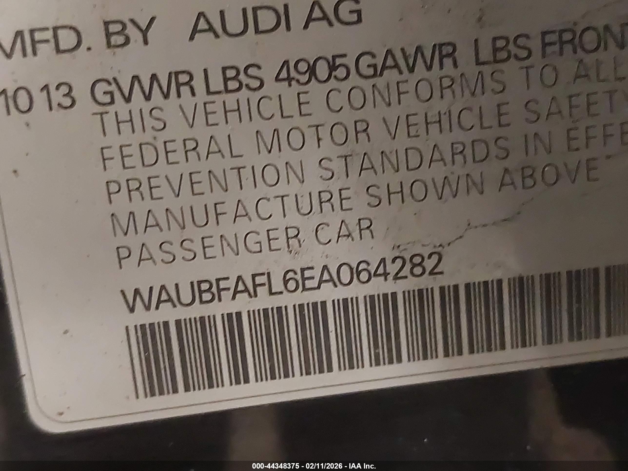2014 Audi A4 2.0t Premium Black vin: WAUBFAFL6EA064282