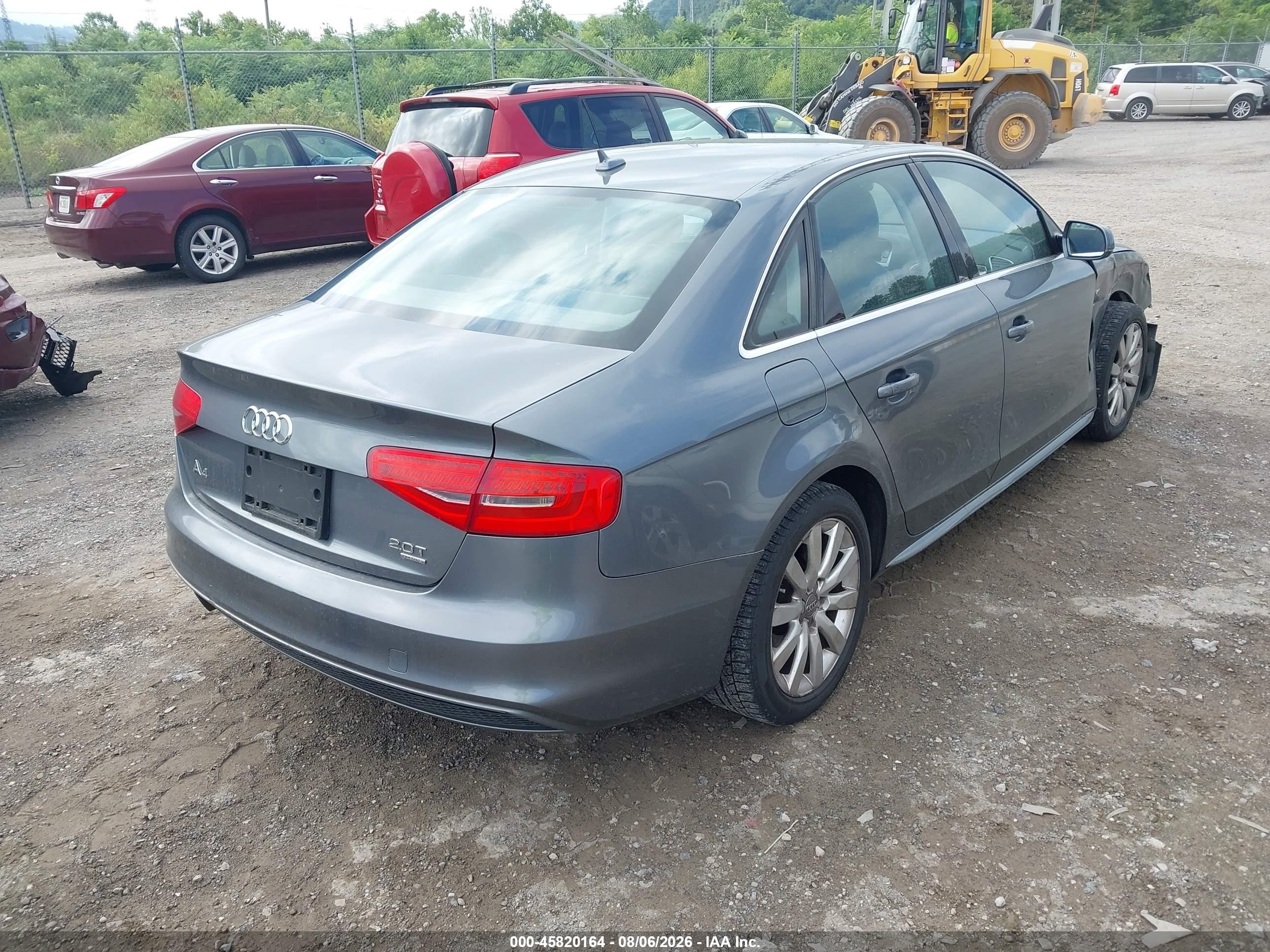 2015 Audi A4 2.0t Premium Gray vin: WAUBFAFL6FN002603