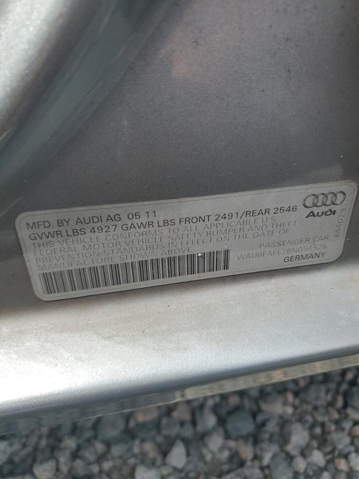 2011 Audi A4 Premium Gray vin: WAUBFAFL7BN054526