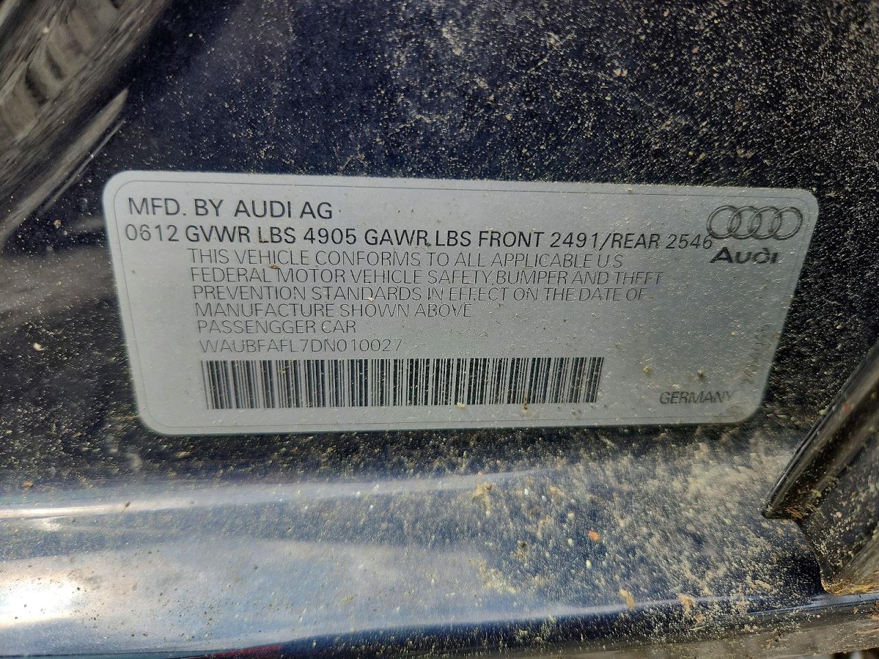 2013 Audi A4 Premium Серый vin: WAUBFAFL7DN010027