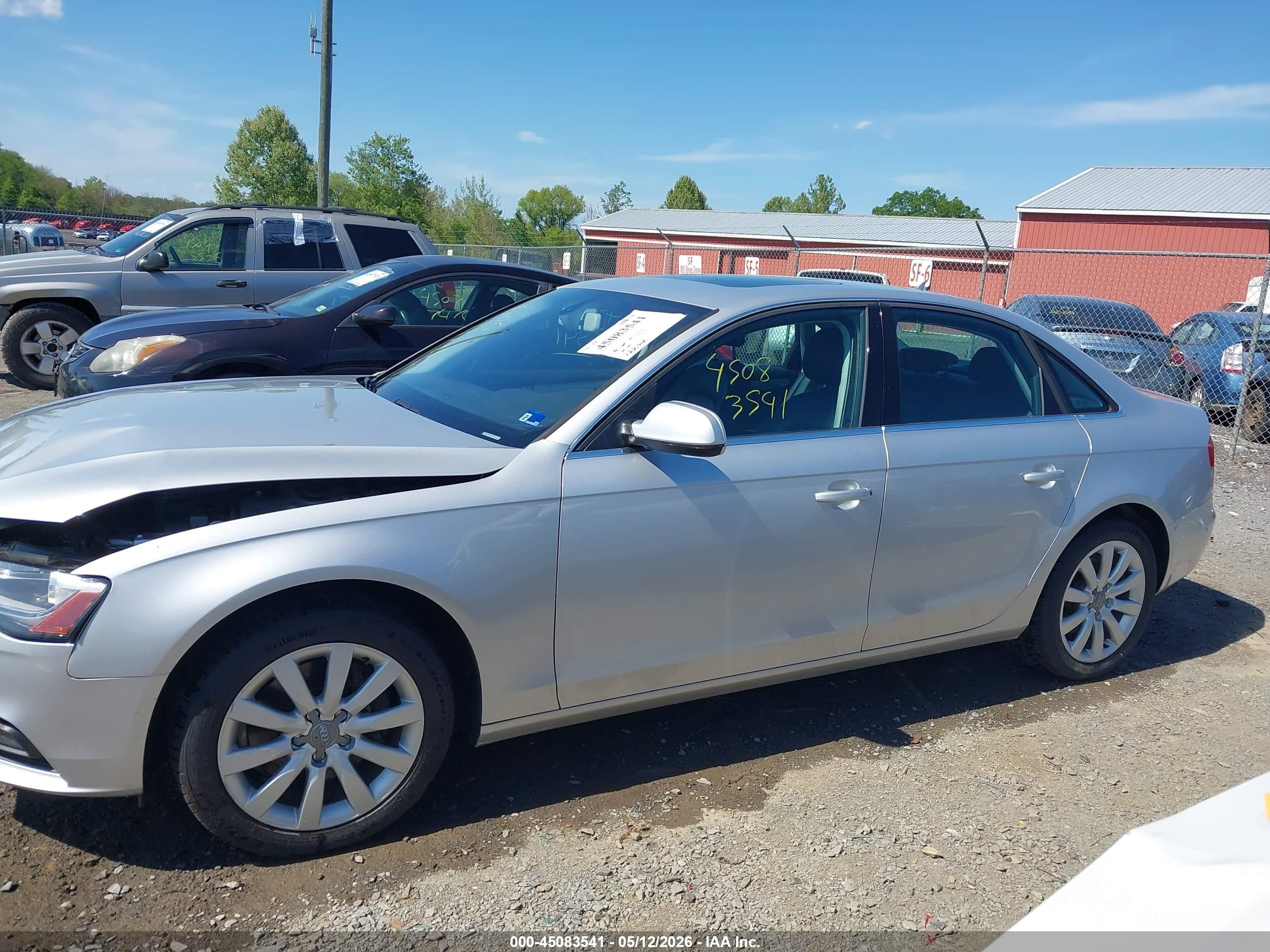 2013 Audi A4 2.0t Premium Silver vin: WAUBFAFL8DN038855
