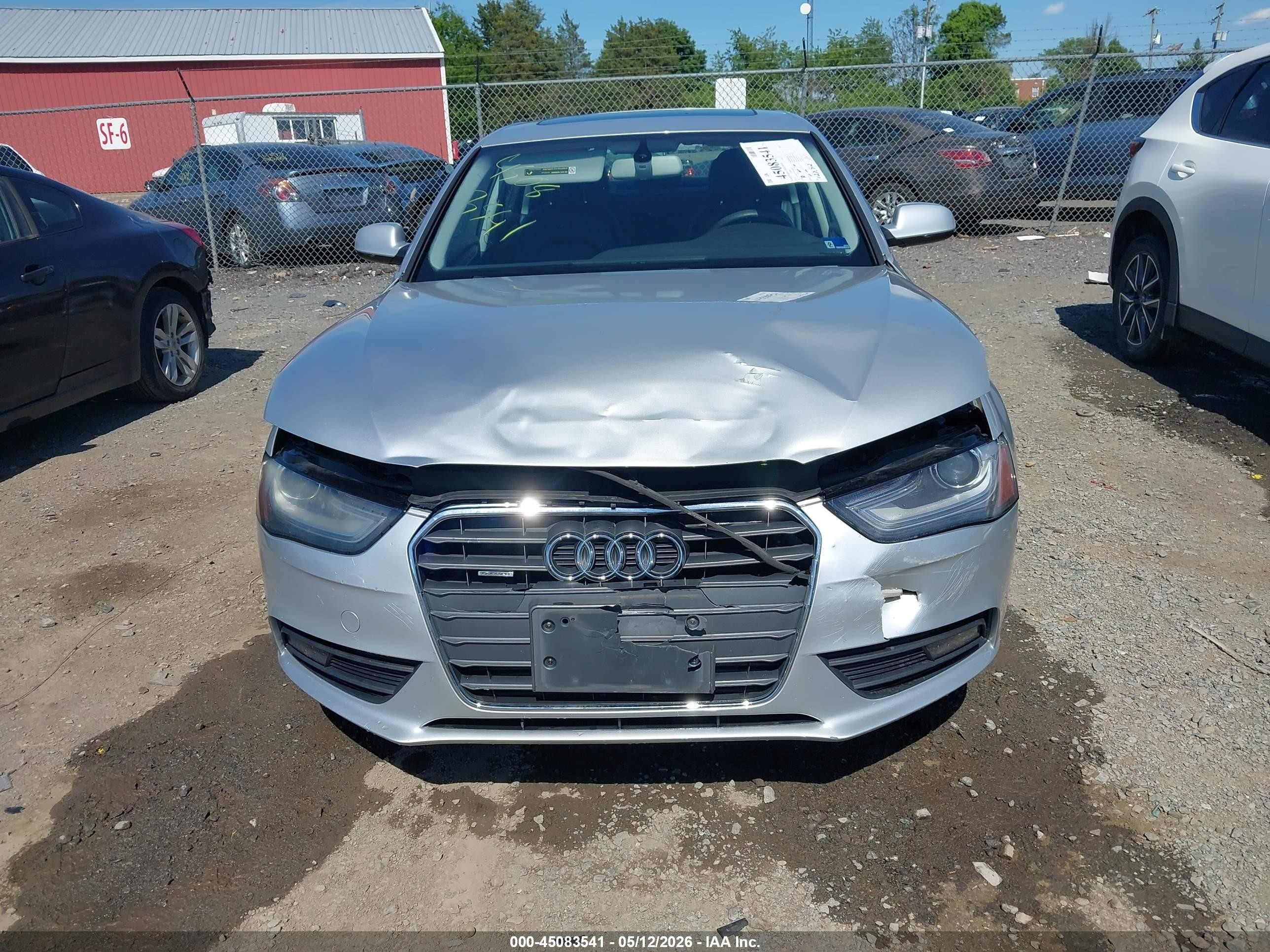 2013 Audi A4 2.0t Premium Silver vin: WAUBFAFL8DN038855