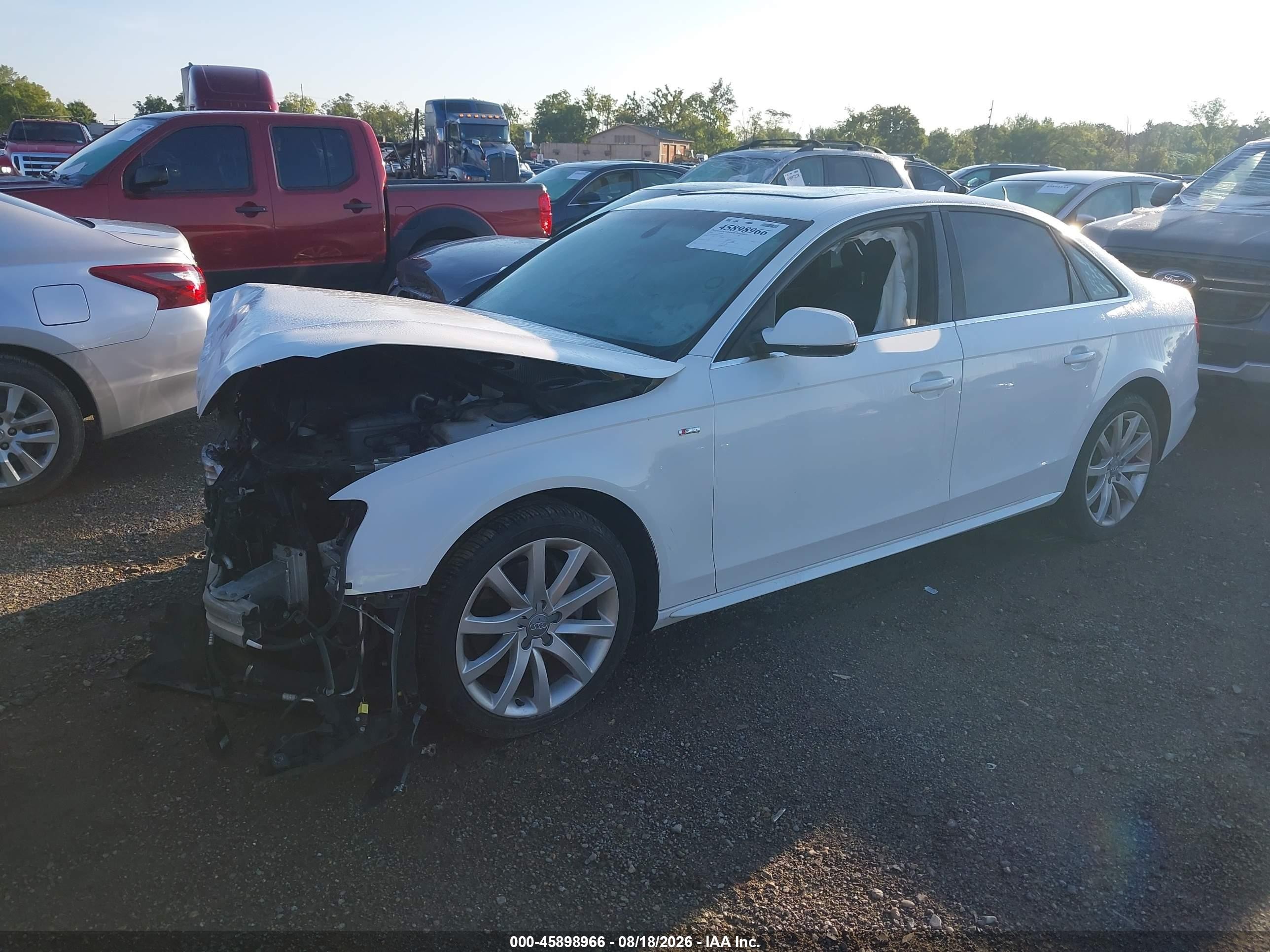 2014 Audi A4 2.0t Premium White vin: WAUBFAFL8EN026836