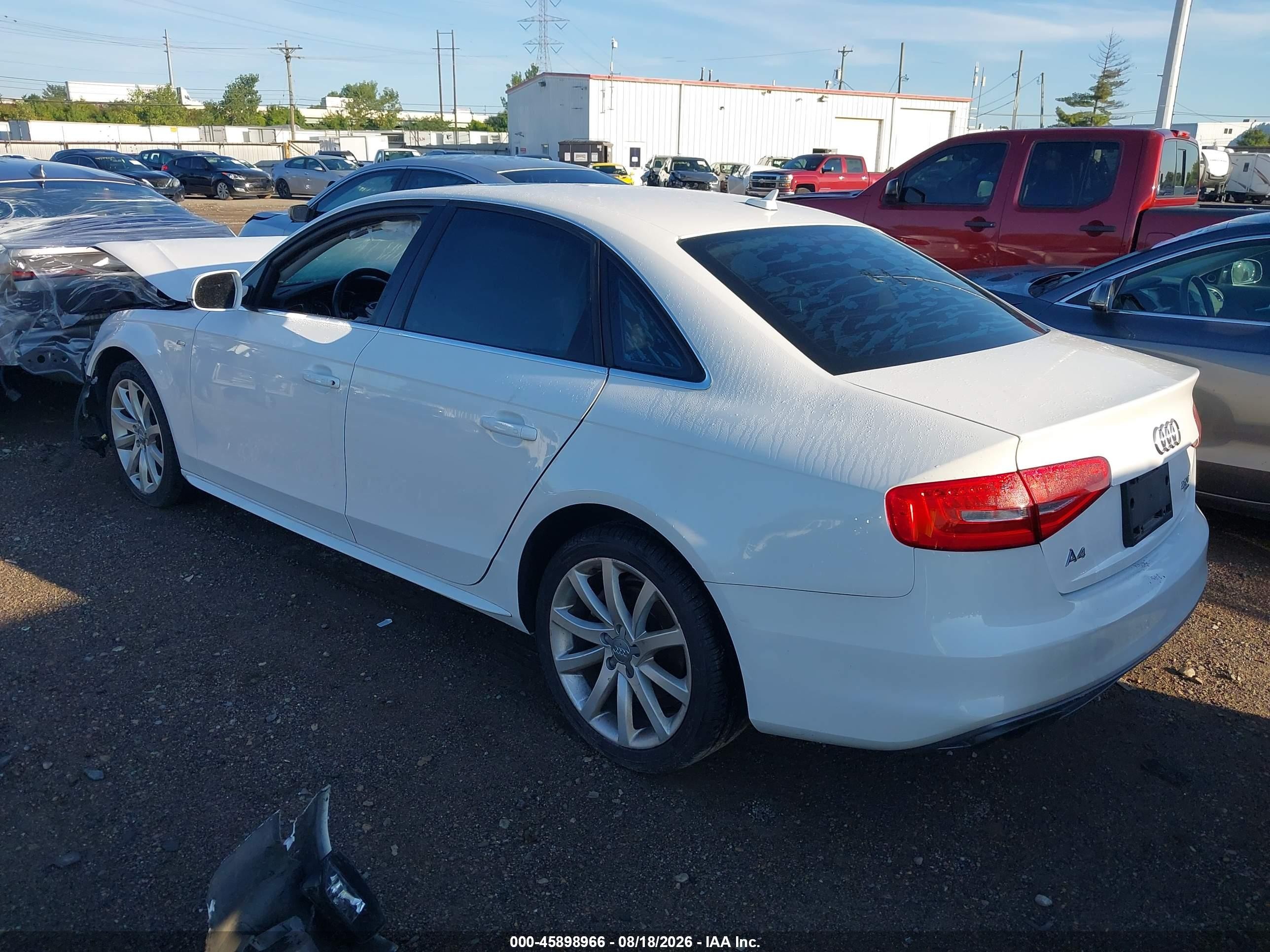 2014 Audi A4 2.0t Premium White vin: WAUBFAFL8EN026836