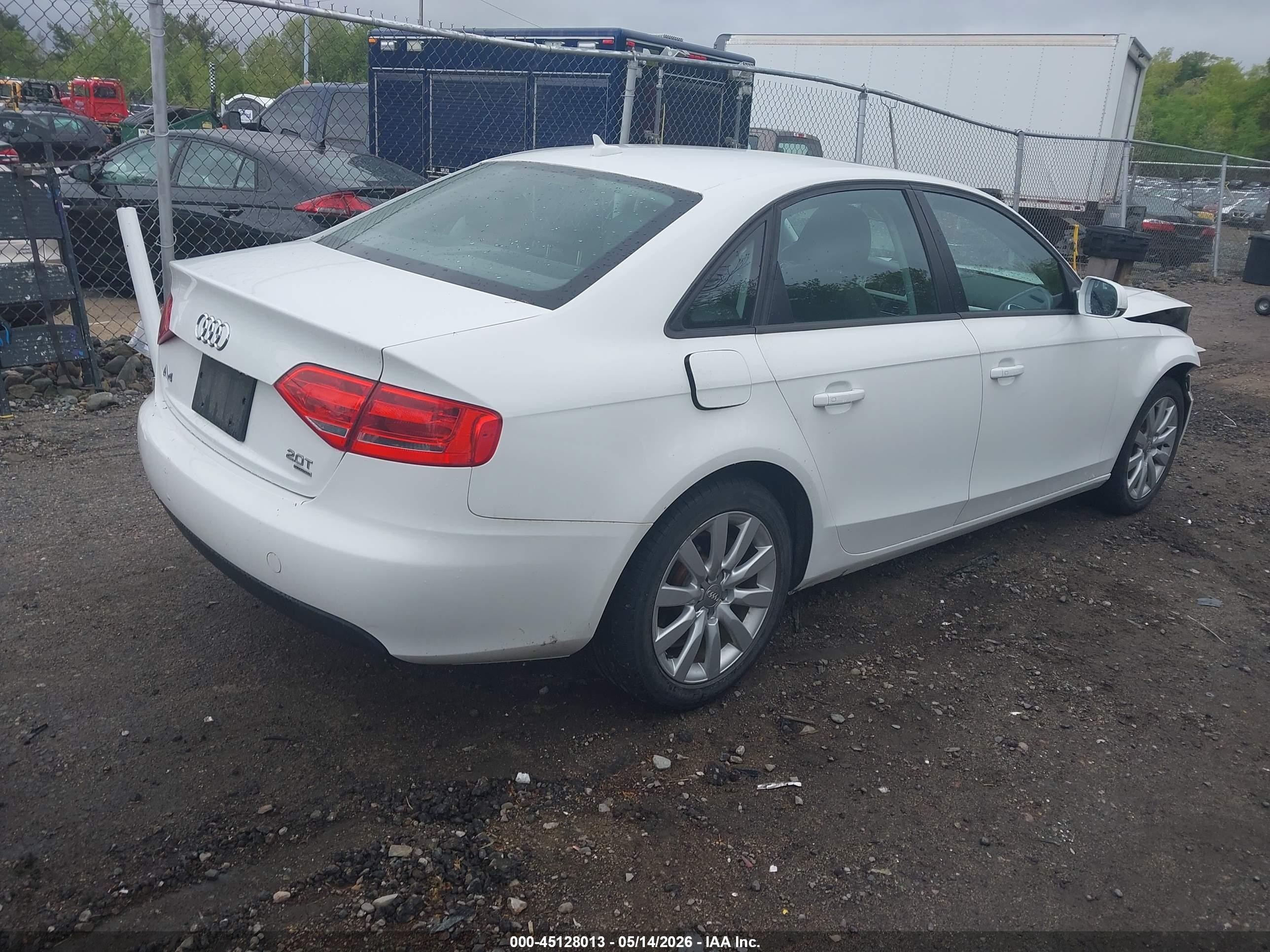 2012 Audi A4 2.0t Premium White vin: WAUBFAFL9CN019312
