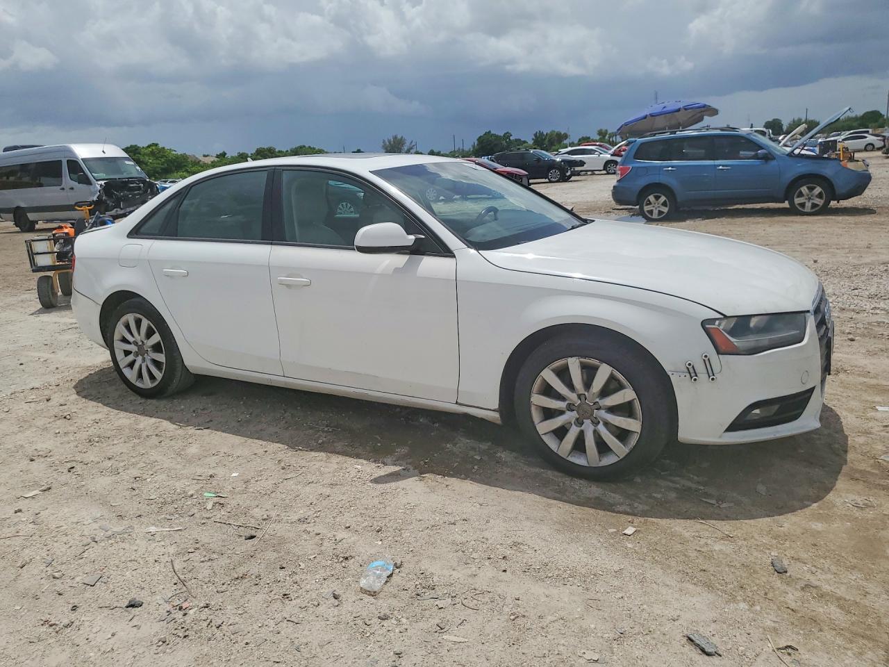 2013 Audi A4 Premium White vin: WAUBFAFL9DN022647