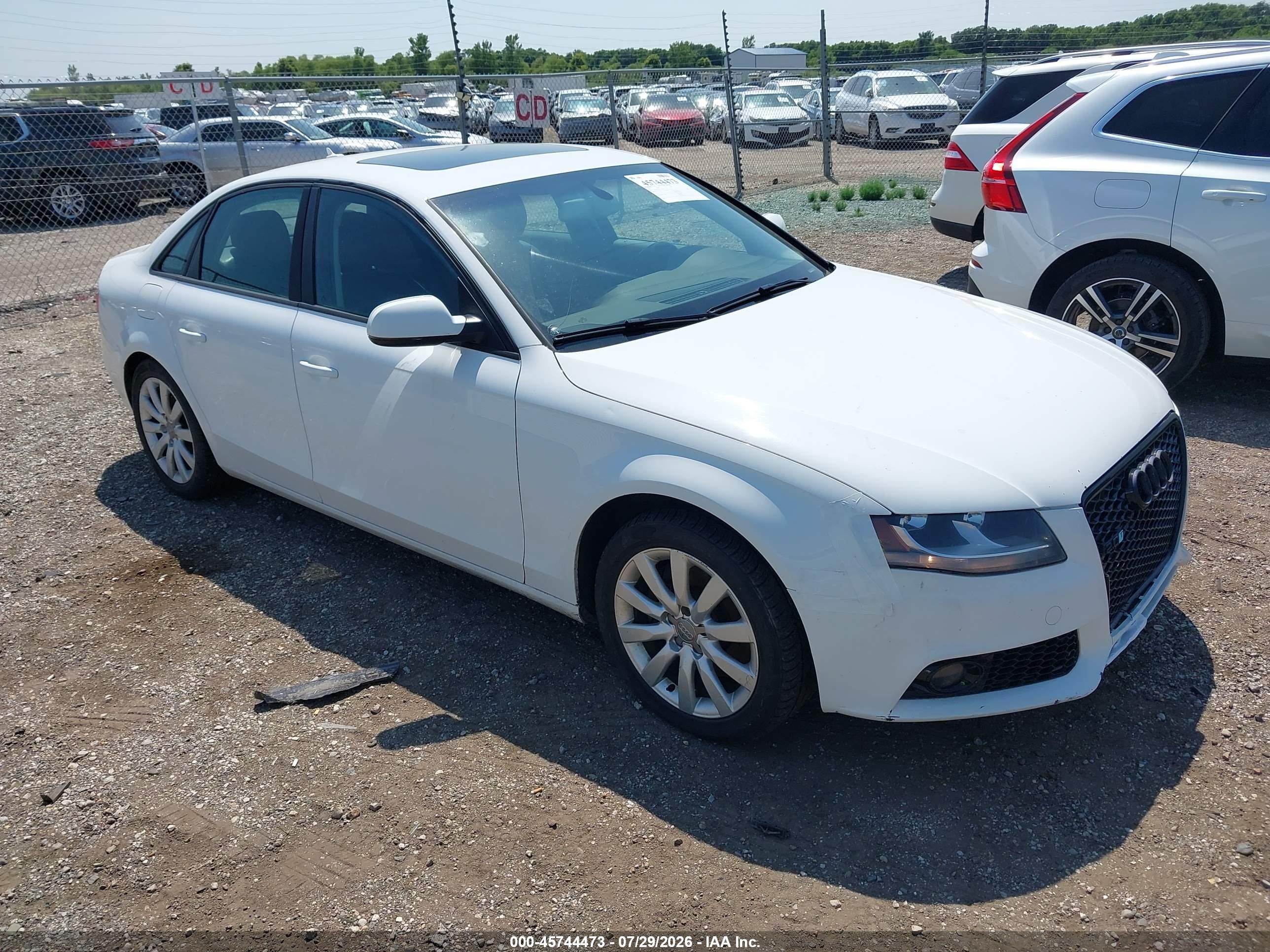 2012 Audi A4 2.0t Premium White vin: WAUBFAFLXCA114100