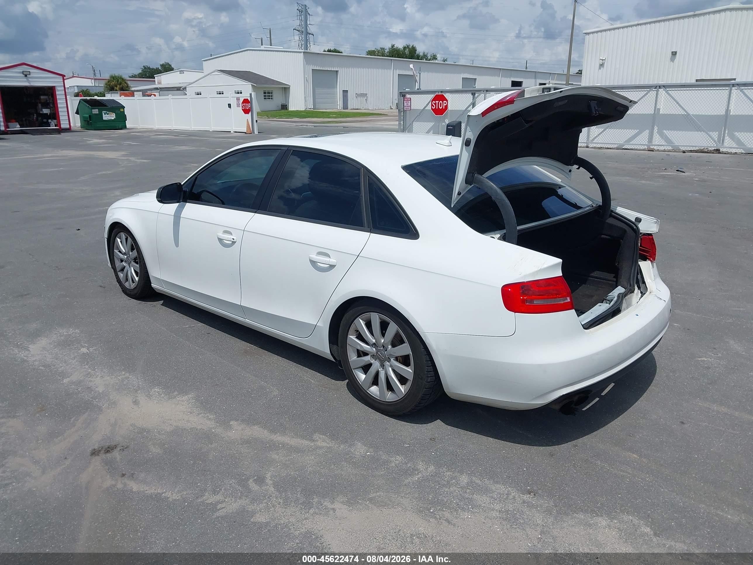2013 Audi A4 2.0t Premium White vin: WAUBFAFLXDN030613