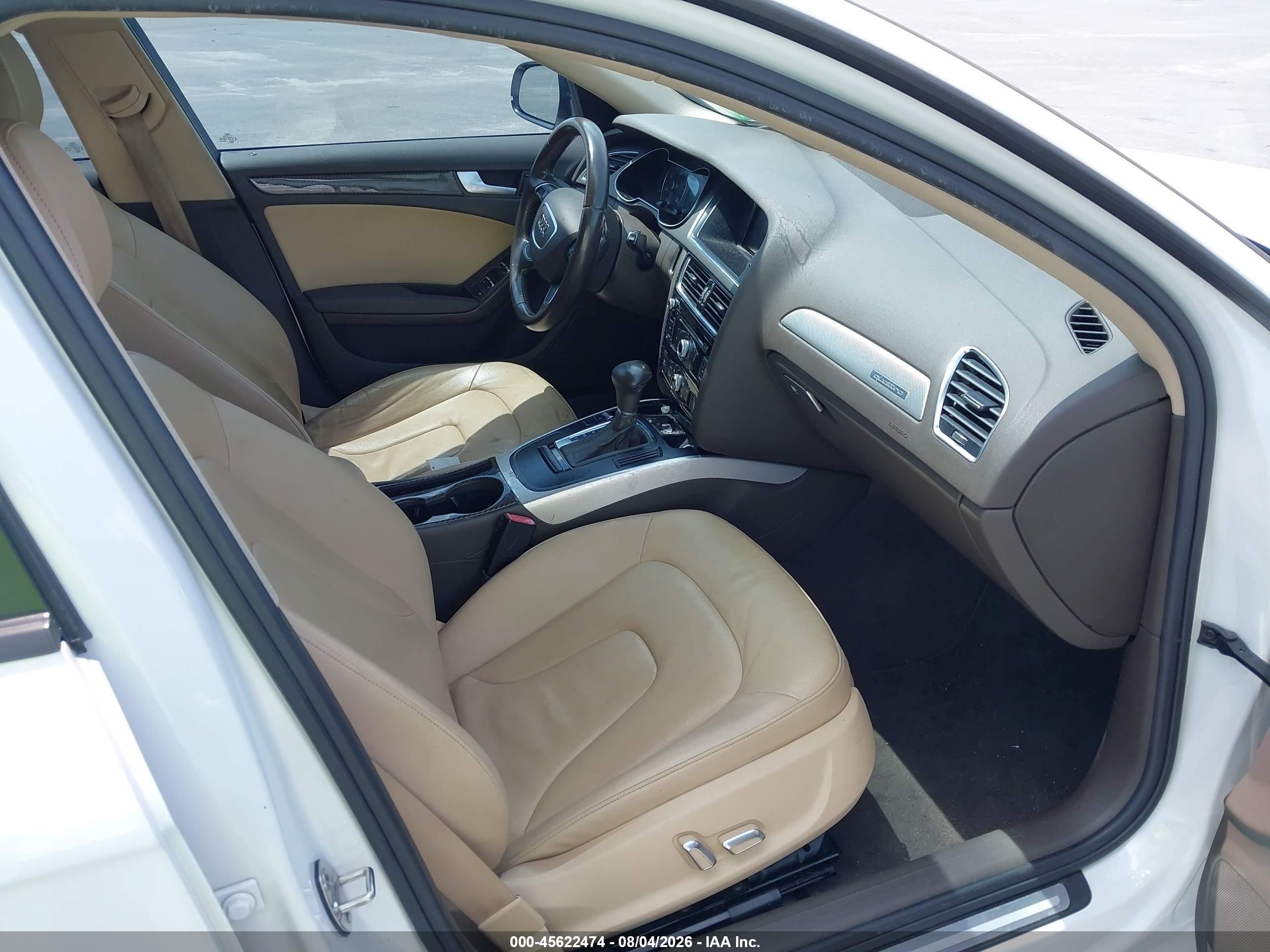 2013 Audi A4 2.0t Premium White vin: WAUBFAFLXDN030613