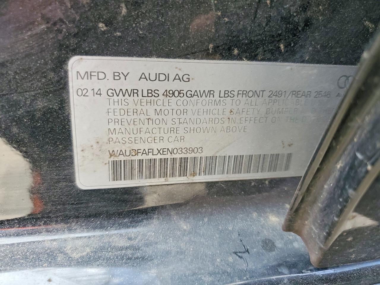 2014 Audi A4 Black vin: WAUBFAFLXEN033903