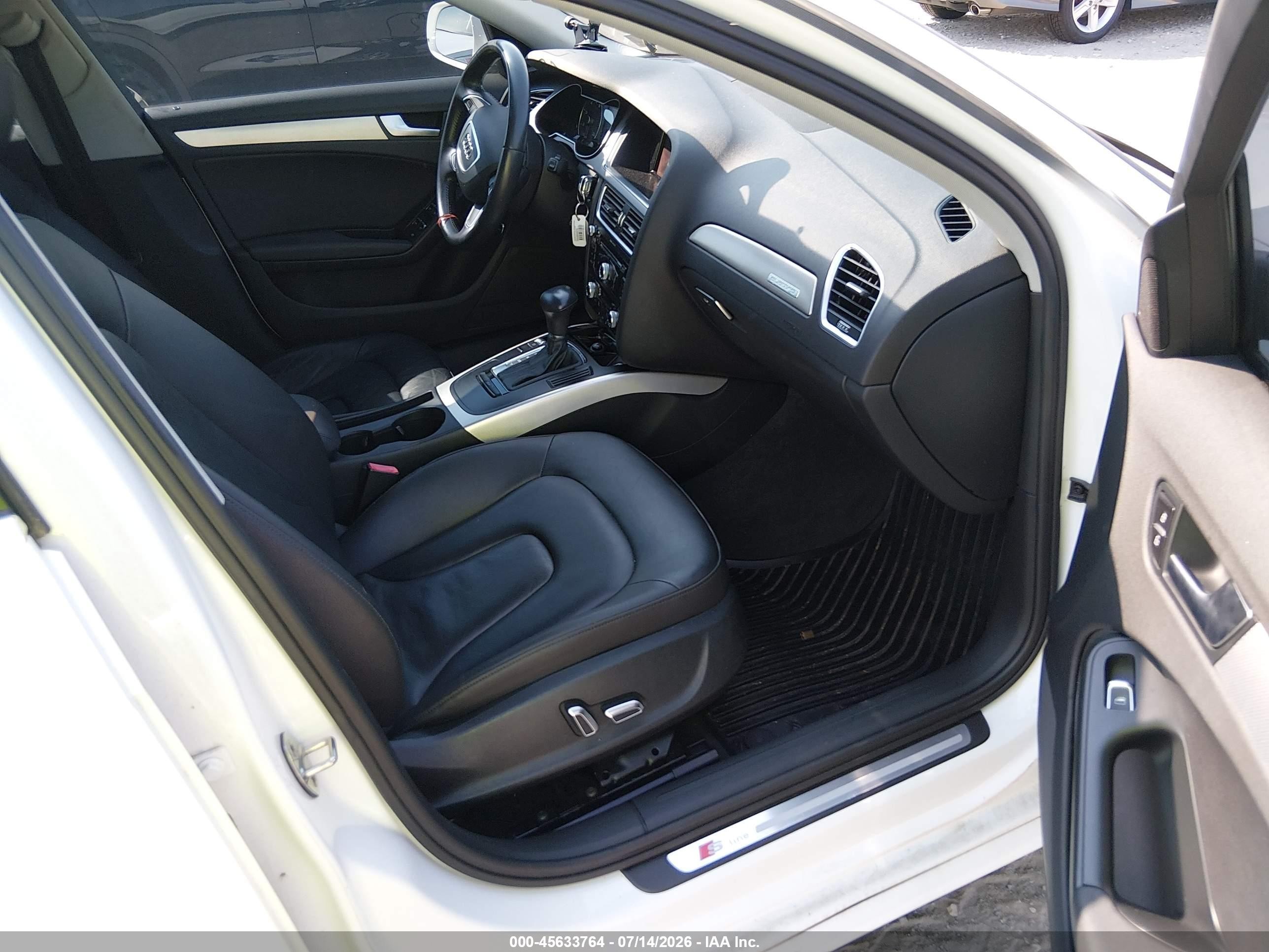 2015 Audi A4 2.0t Premium White vin: WAUBFAFLXFN012311