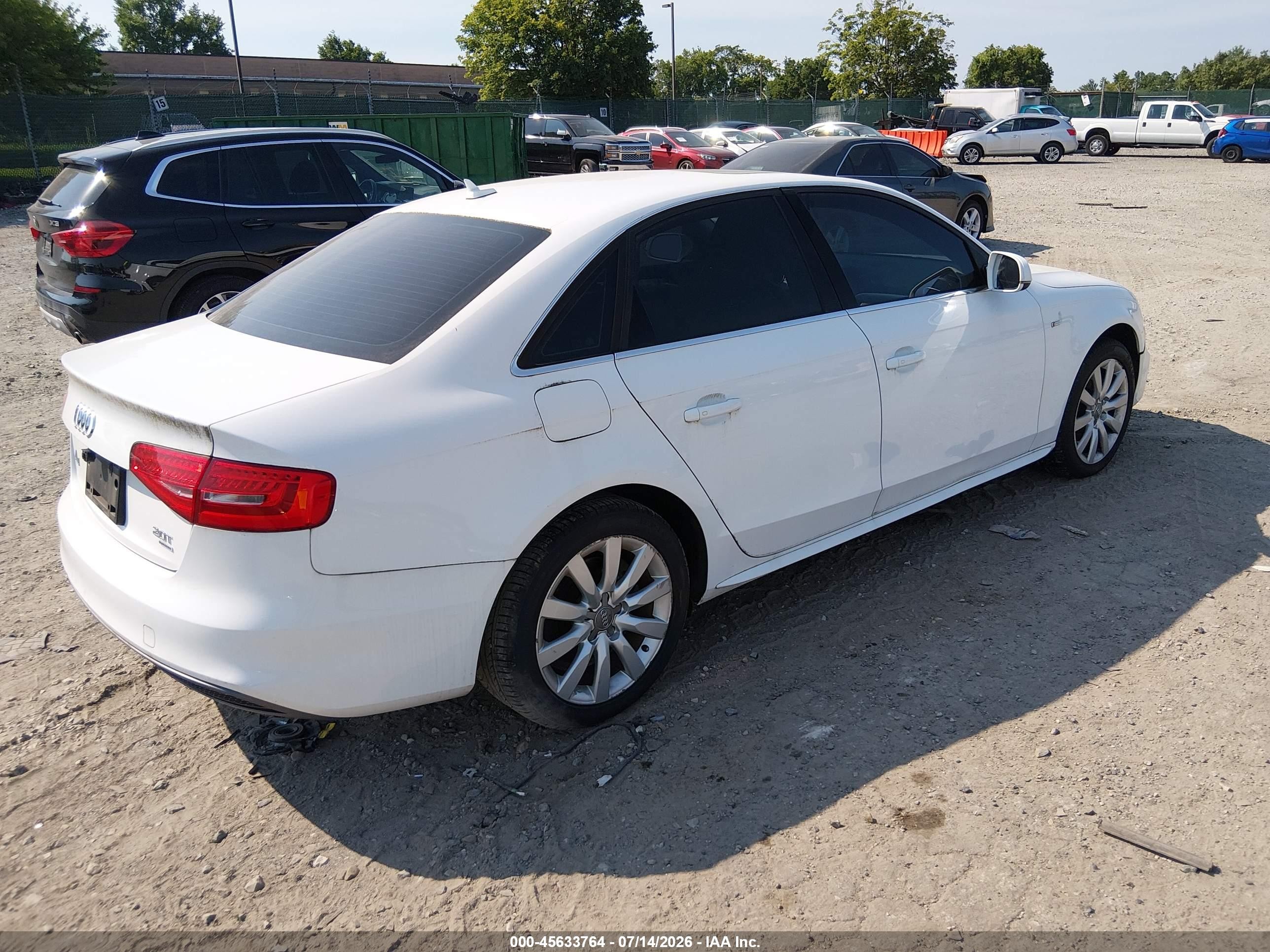 2015 Audi A4 2.0t Premium White vin: WAUBFAFLXFN012311
