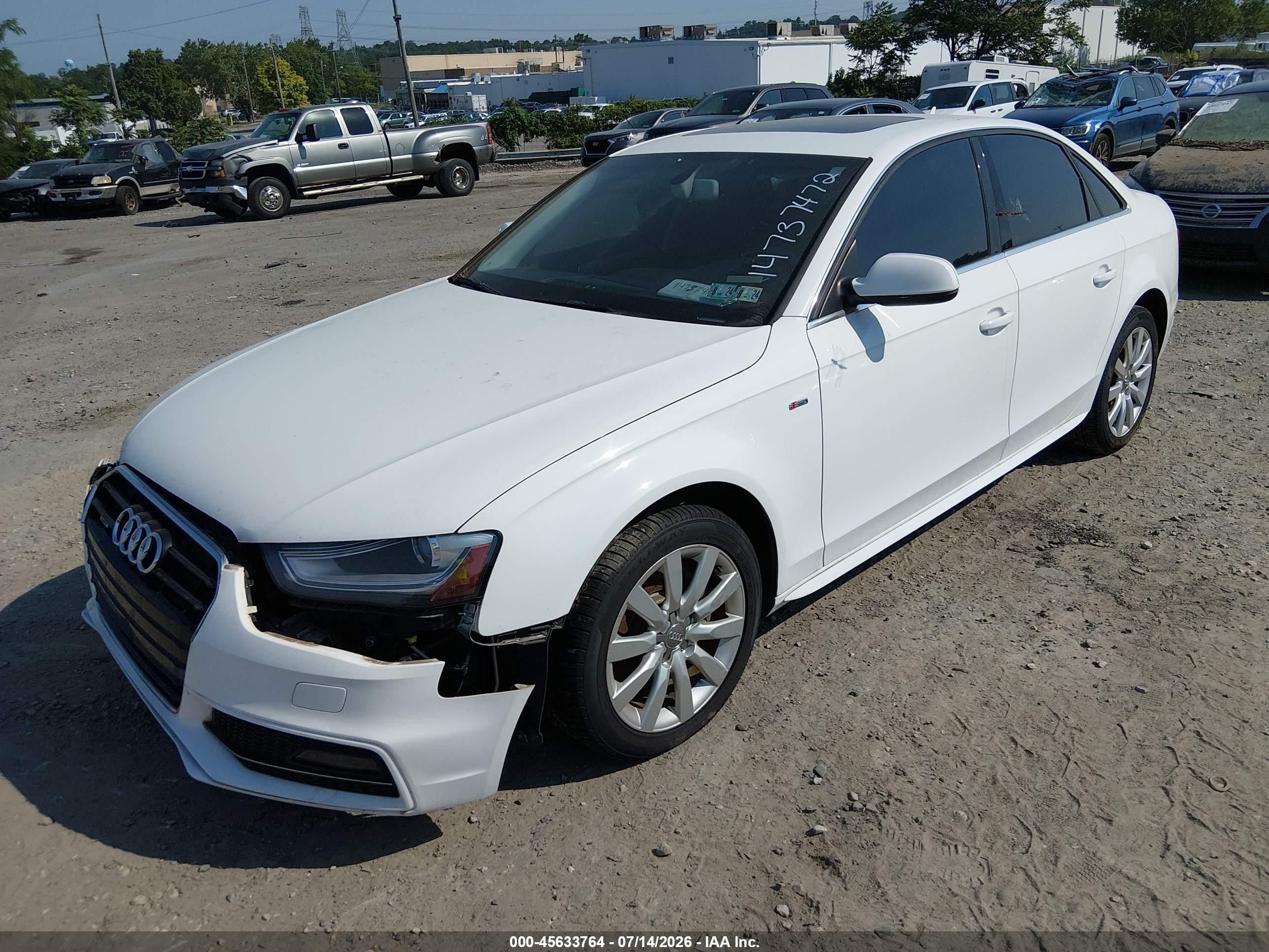 2015 Audi A4 2.0t Premium White vin: WAUBFAFLXFN012311