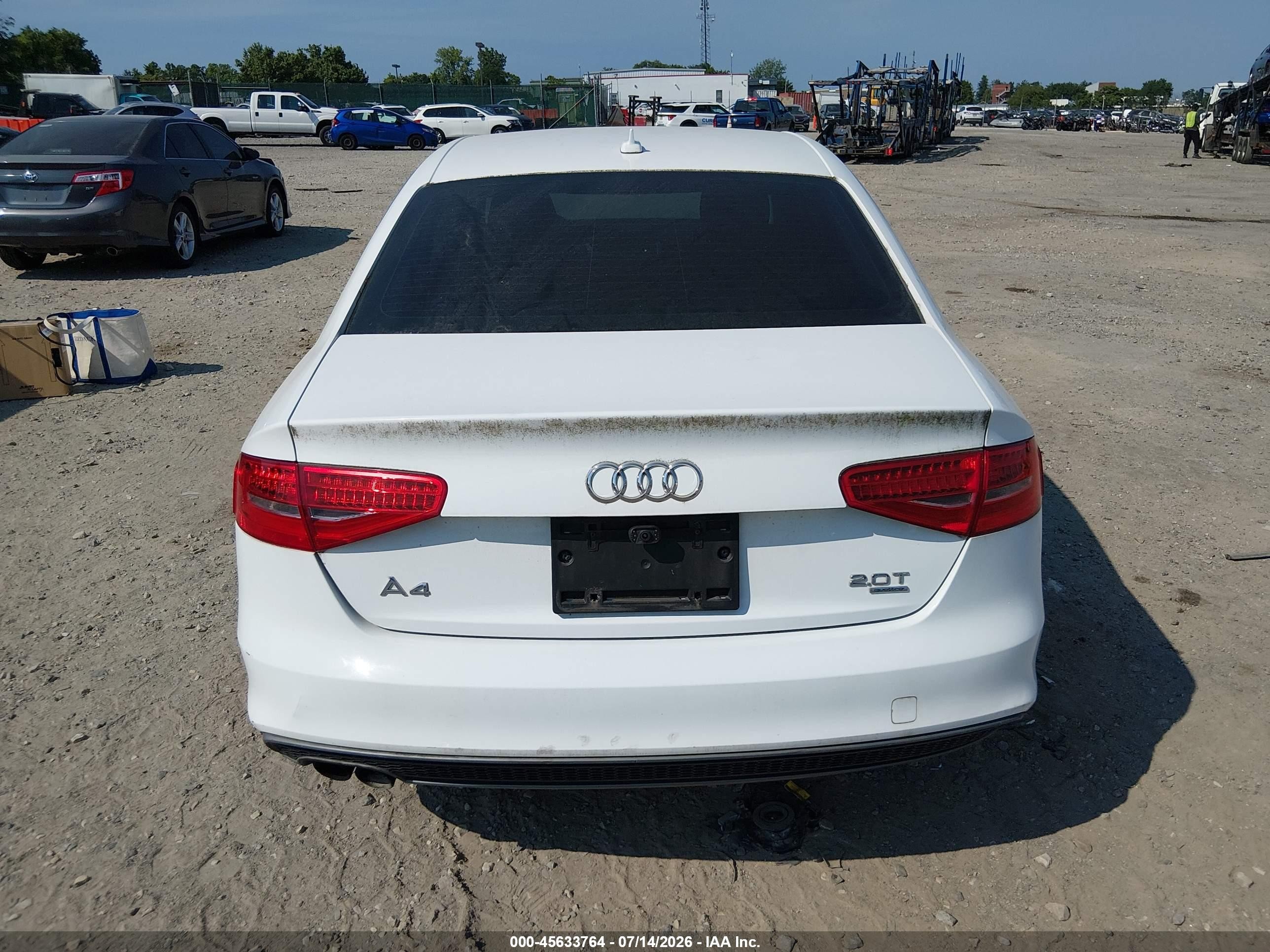 2015 Audi A4 2.0t Premium White vin: WAUBFAFLXFN012311