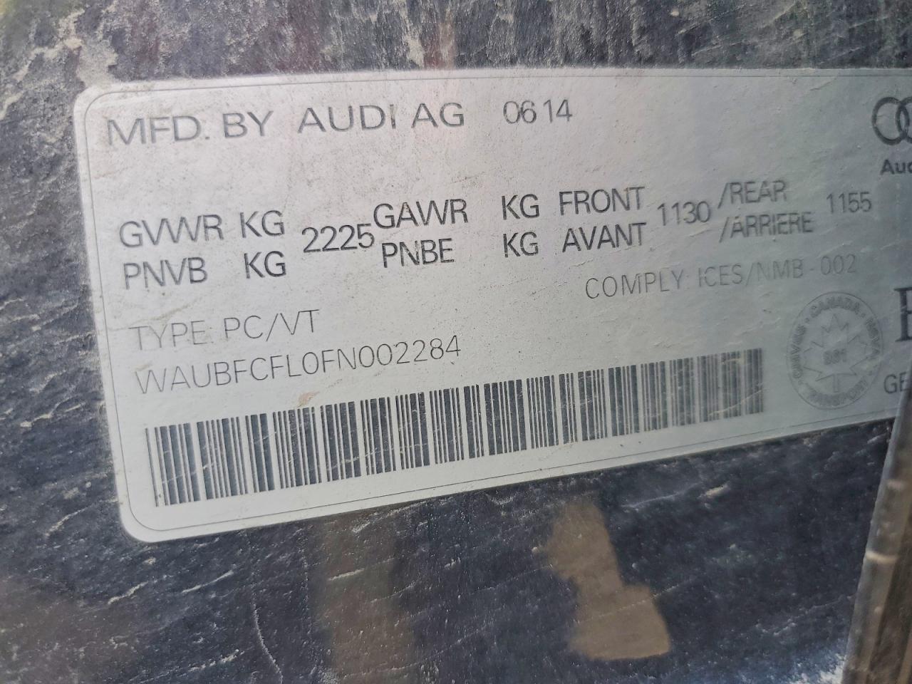 2015 Audi A4 Premium Black vin: WAUBFCFL0FN002284