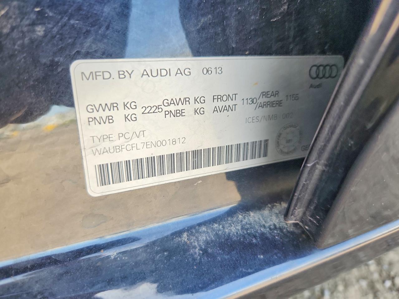 2014 Audi A4 Premium Black vin: WAUBFCFL7EN001812