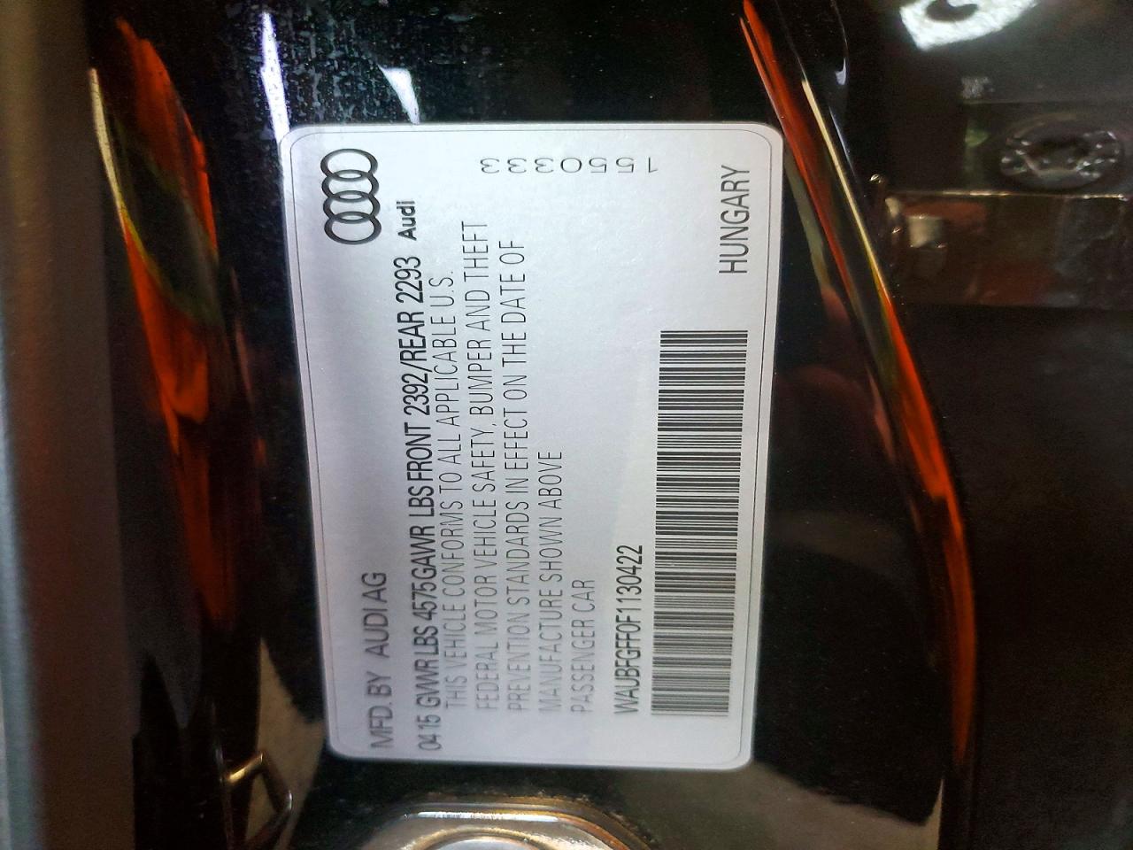 2015 Audi A3 Premium Black vin: WAUBFGFF0F1130422