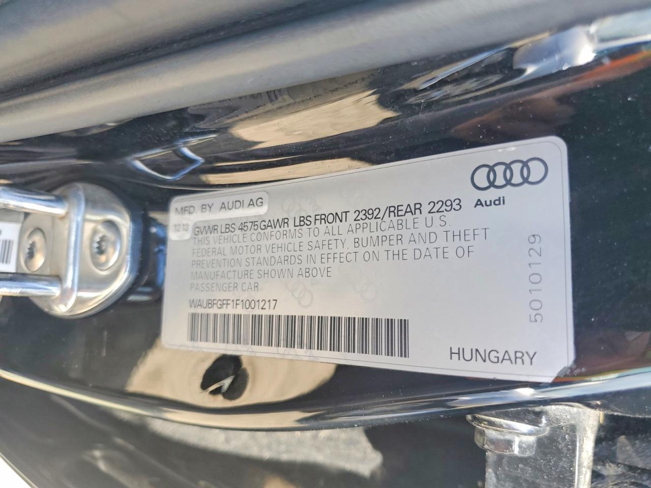 2015 Audi A3 Premium Черный vin: WAUBFGFF1F1001217