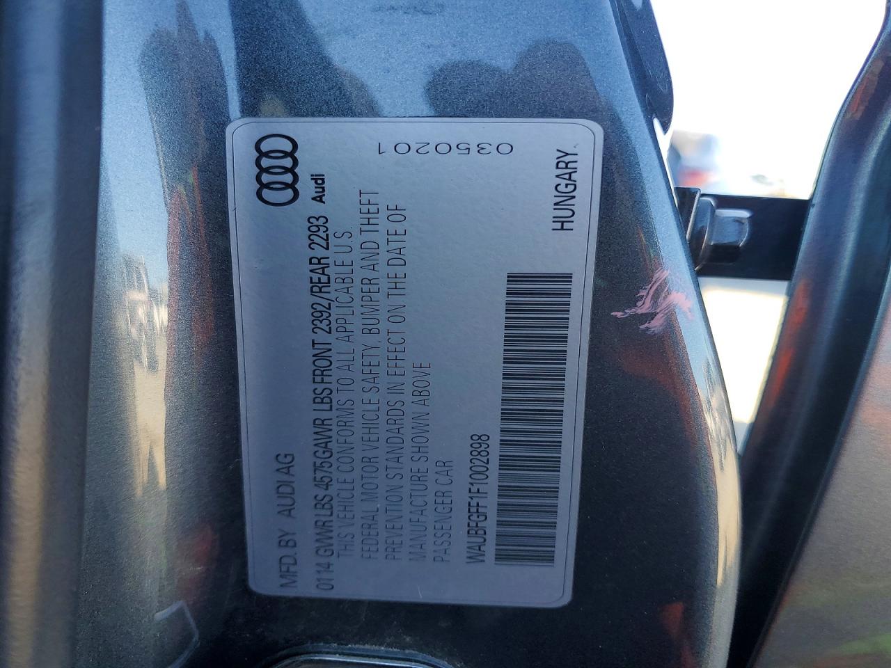 2015 Audi A3 Premium Gray vin: WAUBFGFF1F1002898