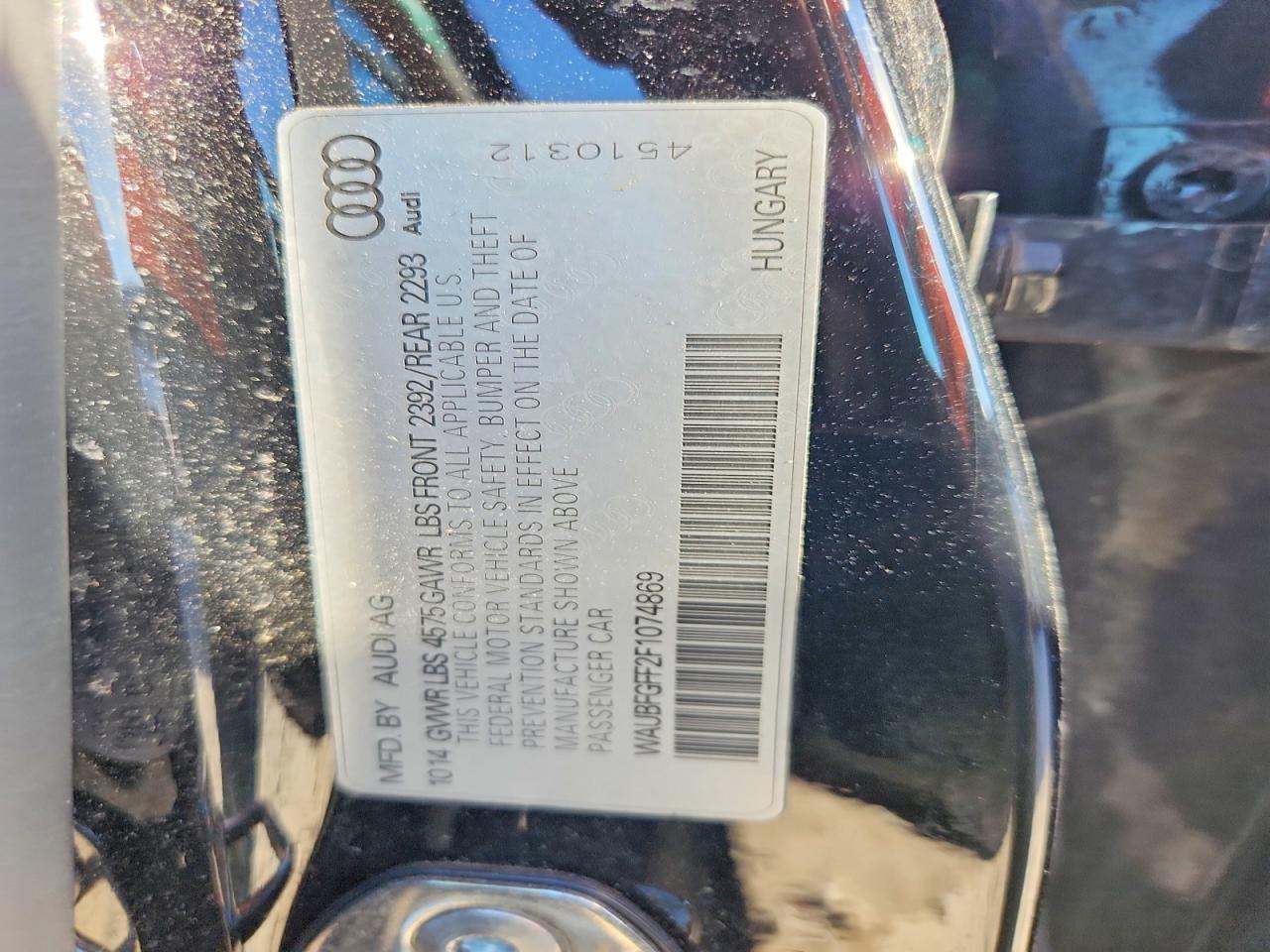 2015 Audi A3 Premium Black vin: WAUBFGFF2F1074869