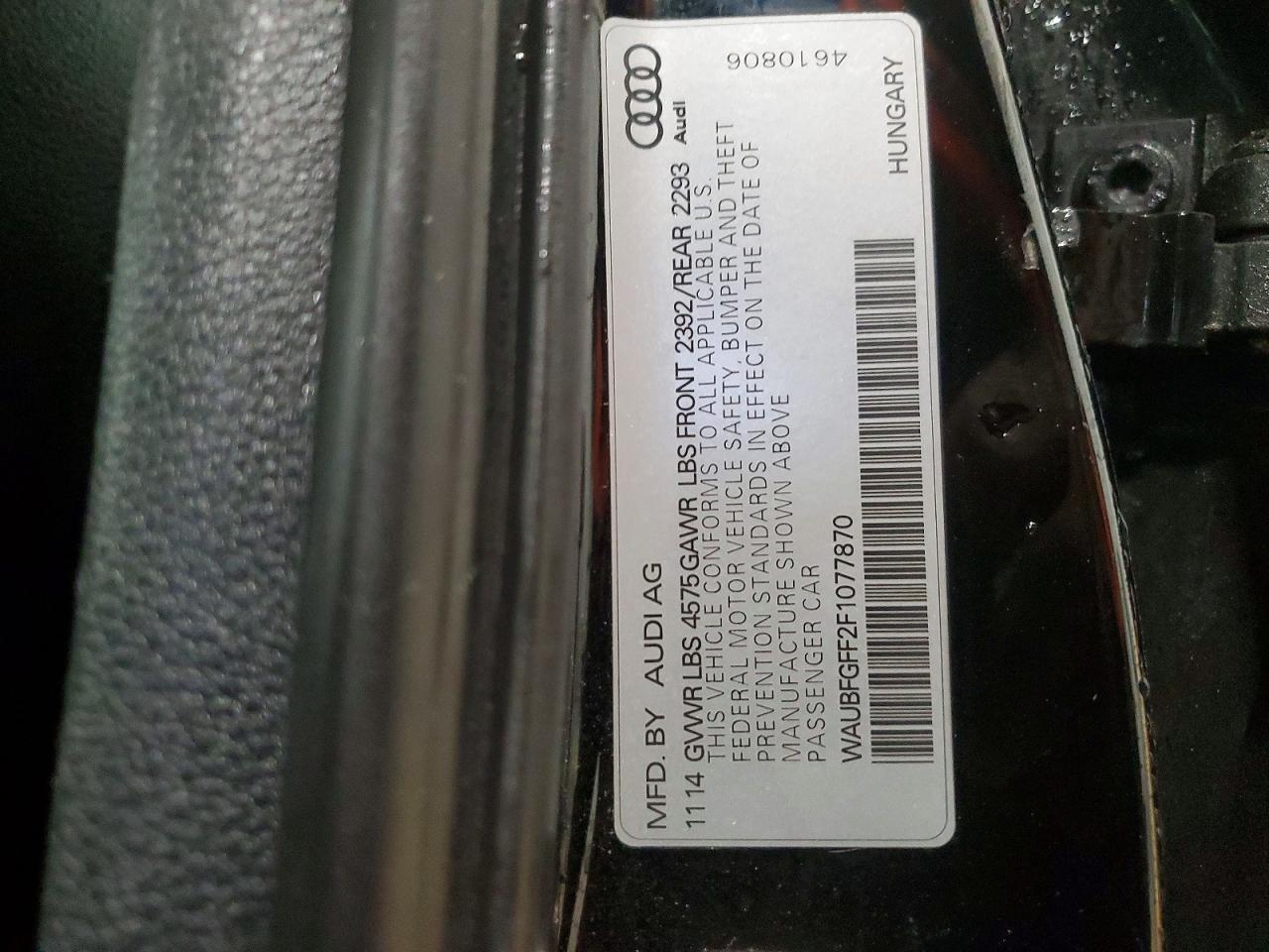 2015 Audi A3 Premium Черный vin: WAUBFGFF2F1077870