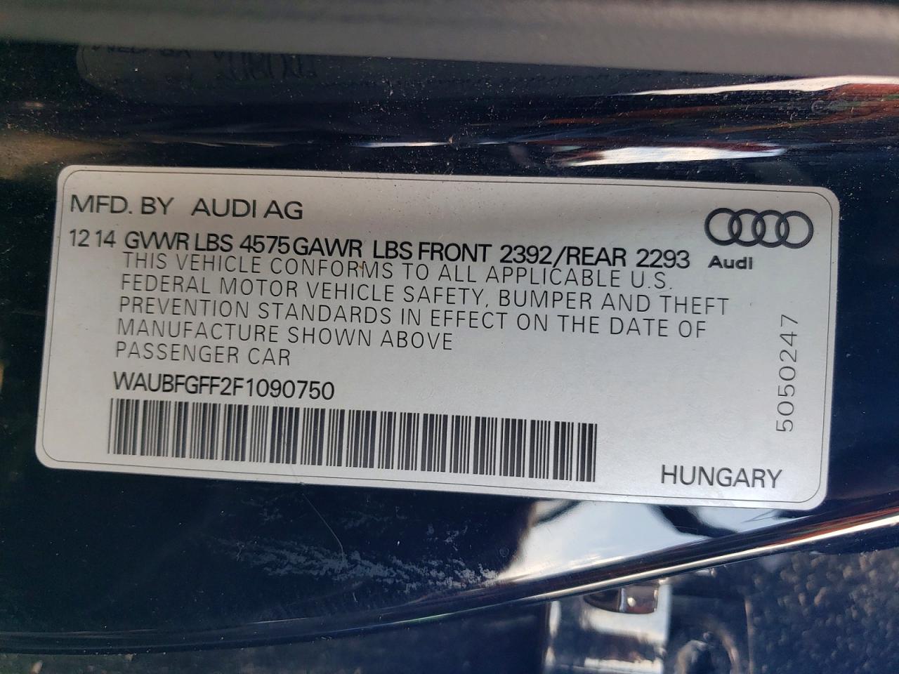 2015 Audi A3 Premium Black vin: WAUBFGFF2F1090750