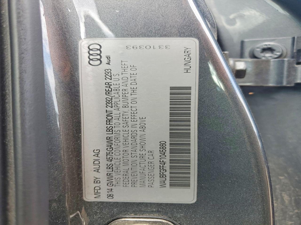 2015 Audi A3 Premium Серый vin: WAUBFGFF4F1045860
