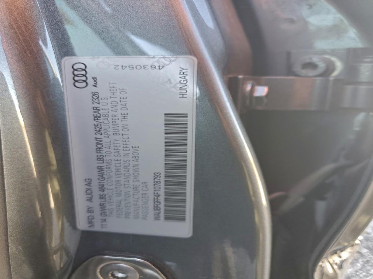 2015 Audi S3 Premium Plus Black vin: WAUBFGFF4F1078793