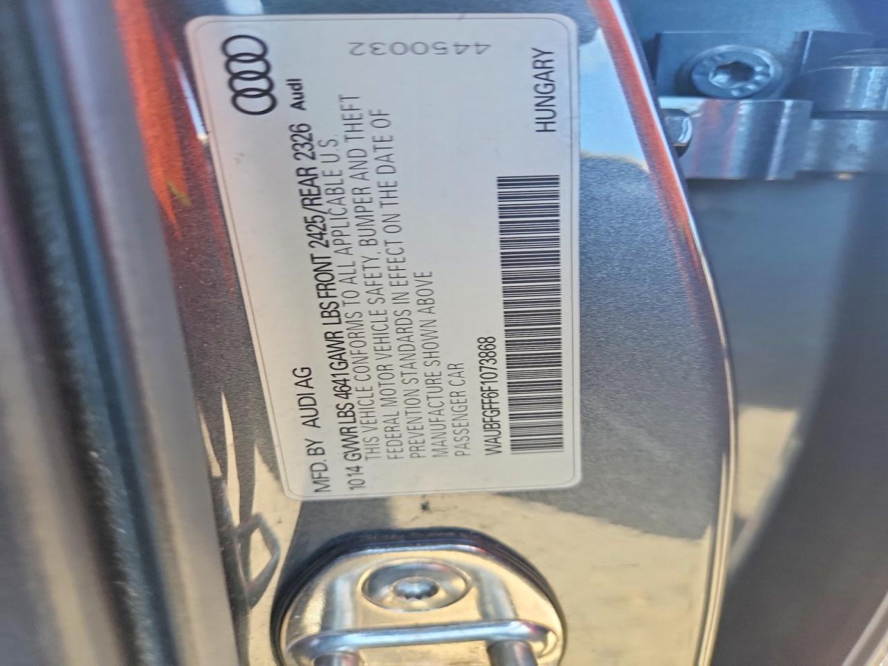 2015 Audi S3 Premium Plus Серебряный vin: WAUBFGFF6F1073868