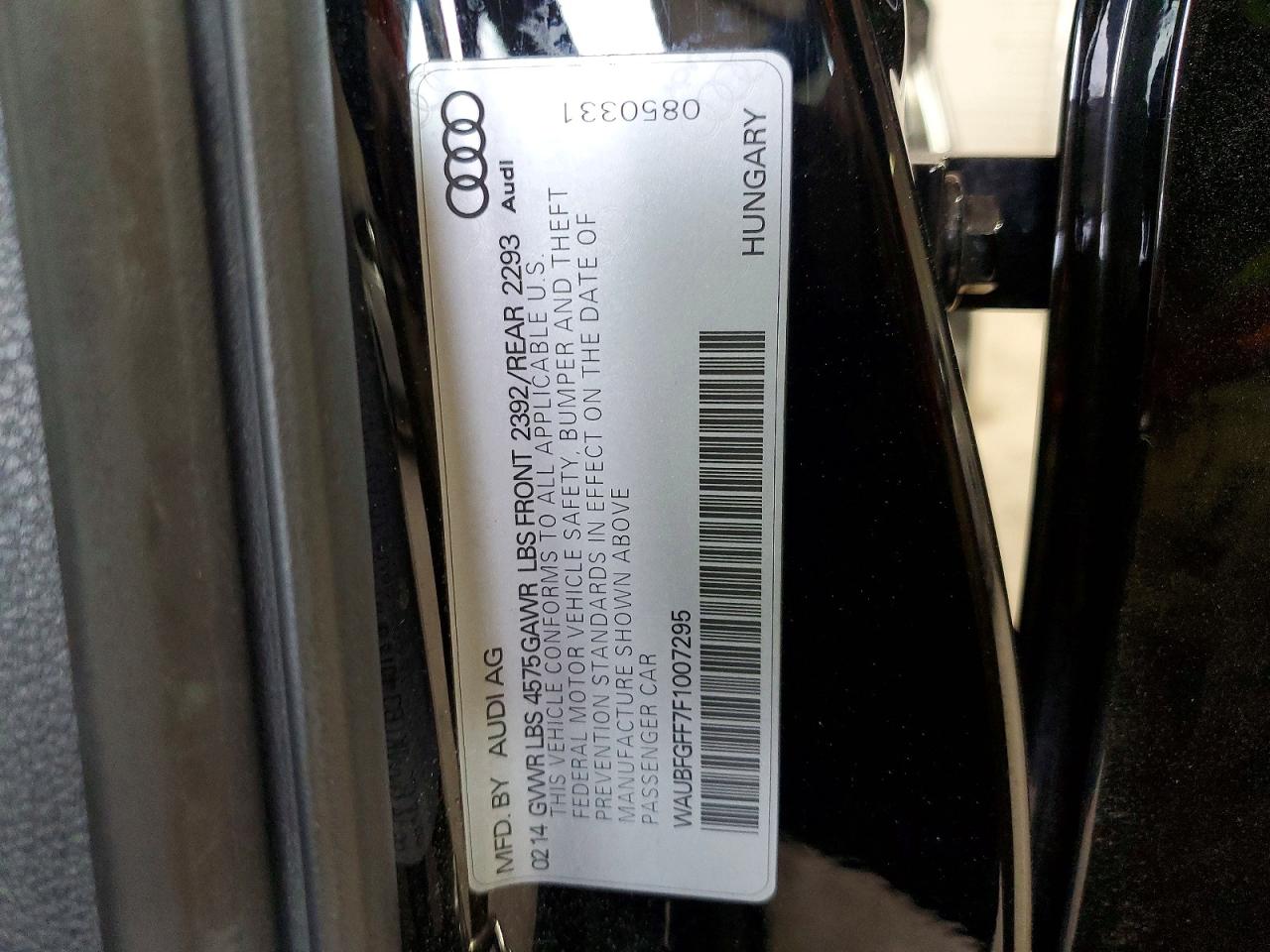 2015 Audi A3 Premium Черный vin: WAUBFGFF7F1007295