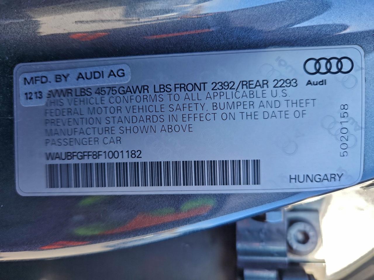 2015 Audi A3 Premium Gray vin: WAUBFGFF8F1001182
