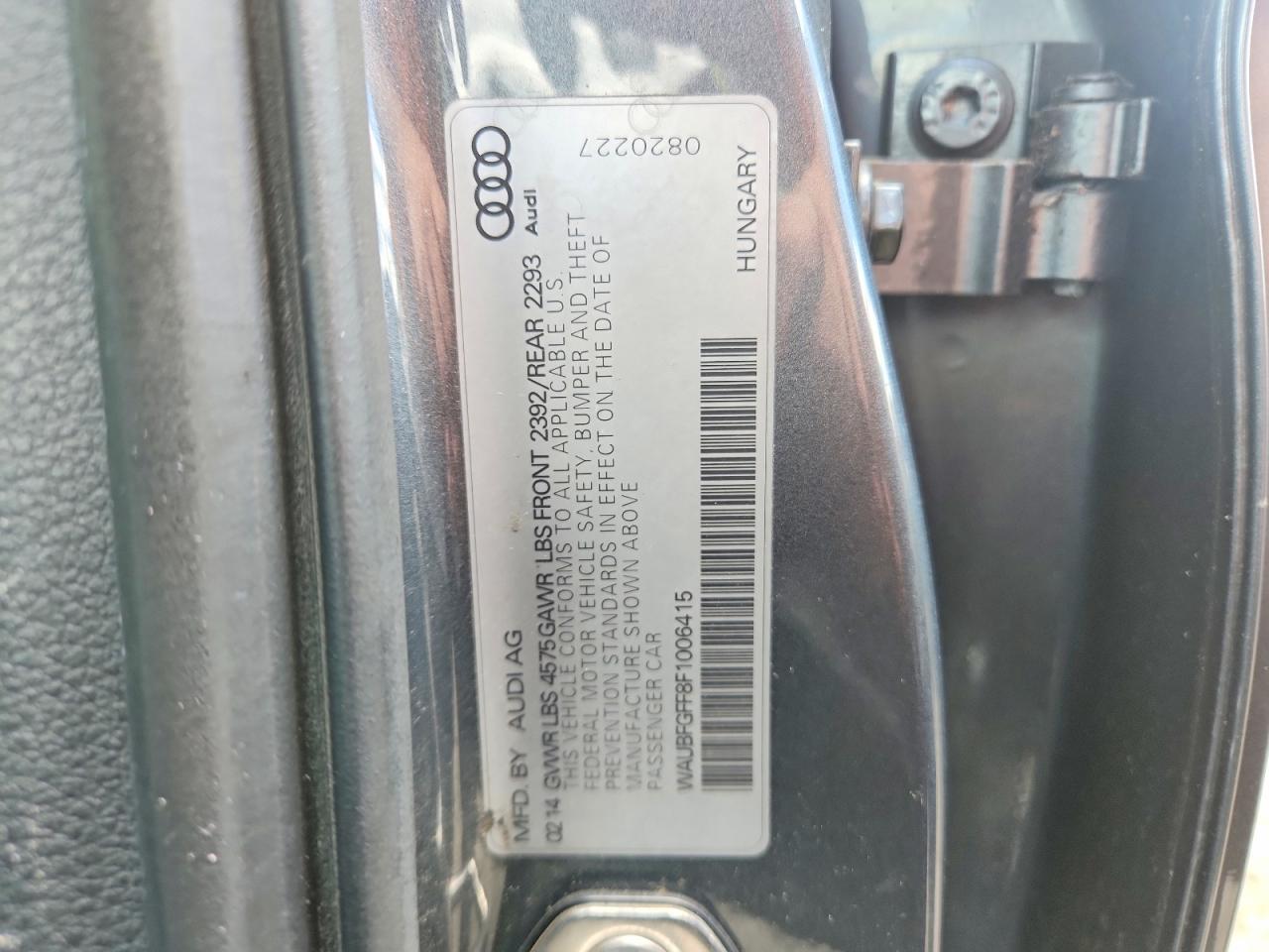 2015 Audi A3 Premium Gray vin: WAUBFGFF8F1006415