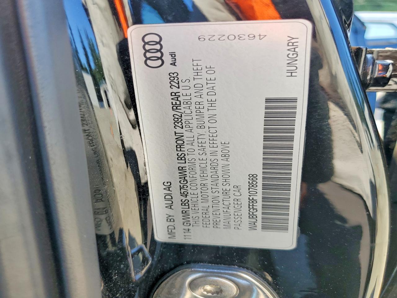 2015 Audi A3 Premium Black vin: WAUBFGFF8F1078568