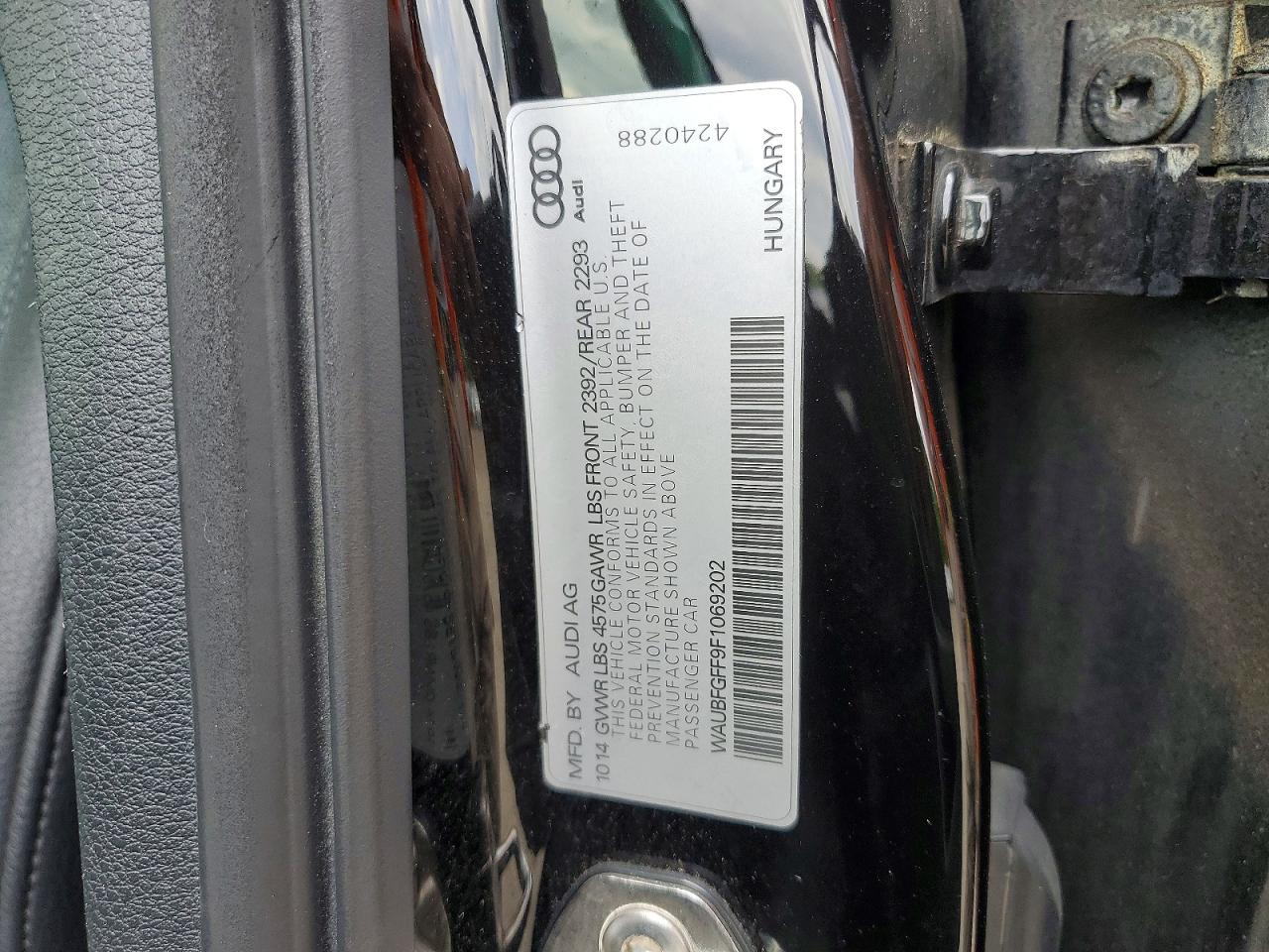 2015 Audi A3 Premium Black vin: WAUBFGFF9F1069202