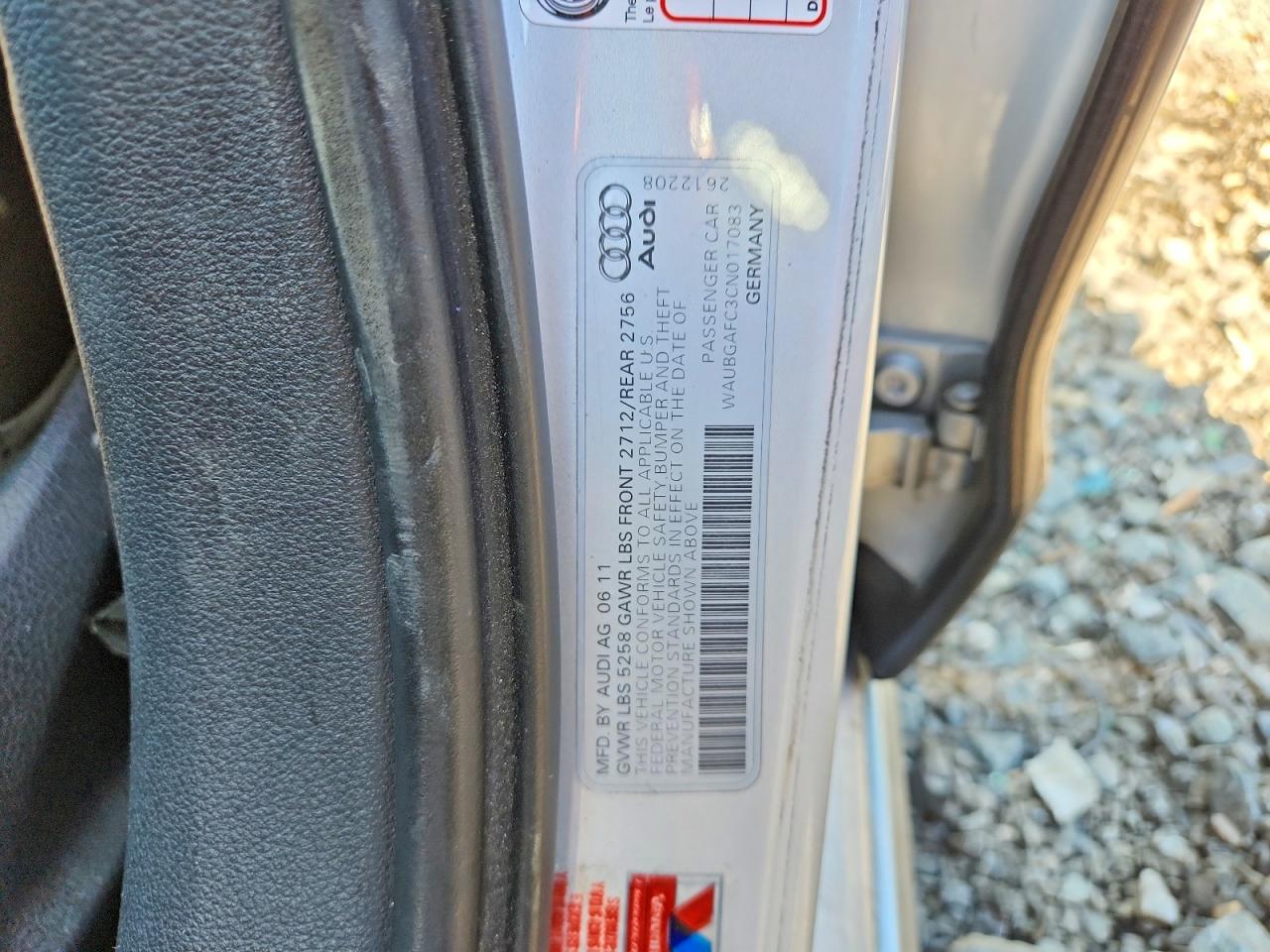 2012 Audi A6 Silver vin: WAUBGAFC3CN017083