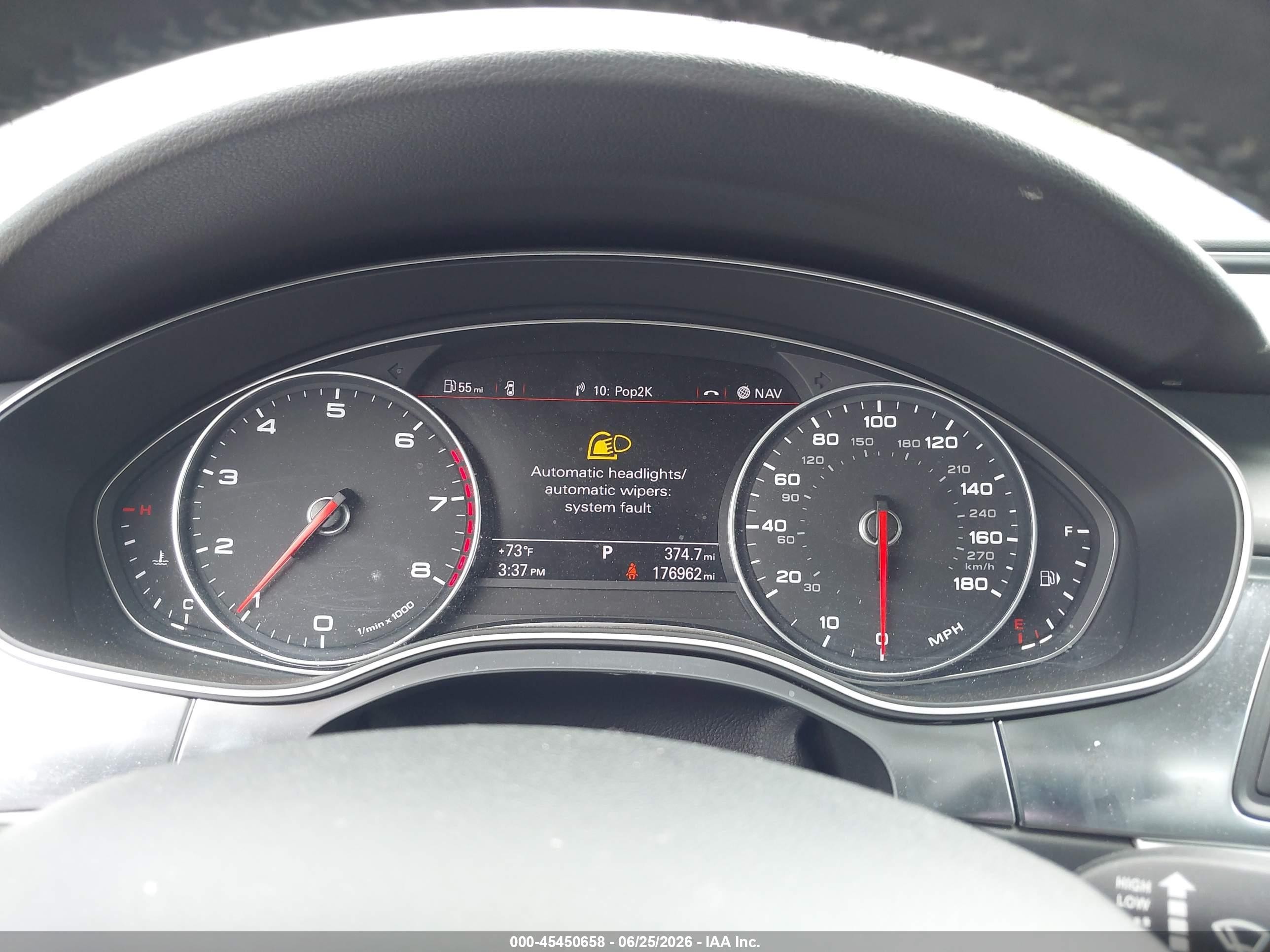 2012 Audi A6 3.0t Prestige Black vin: WAUBGAFC5CN005842