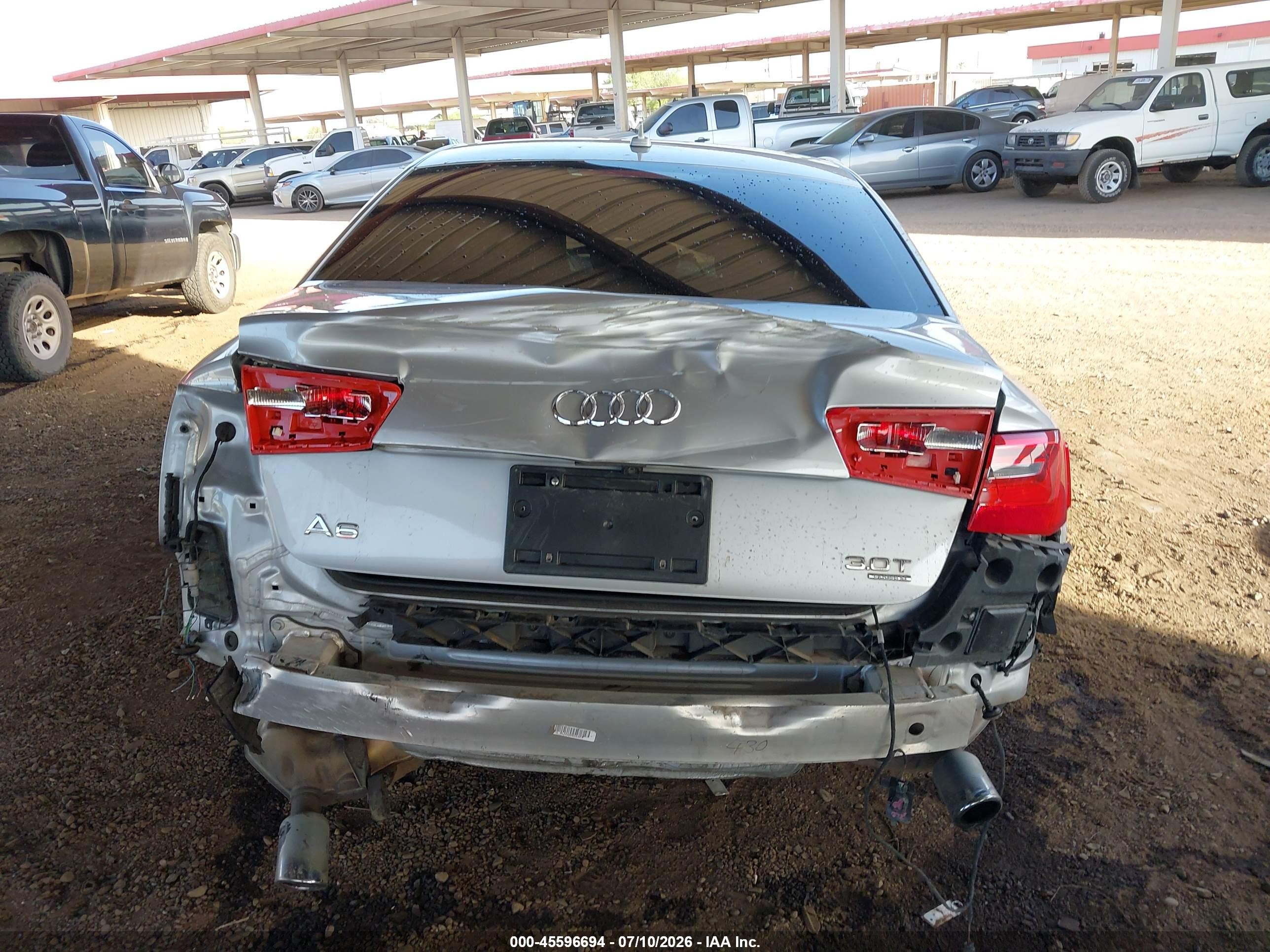 2012 Audi A6 3.0t Premium Plus Серебряный vin: WAUBGAFCXCN007392