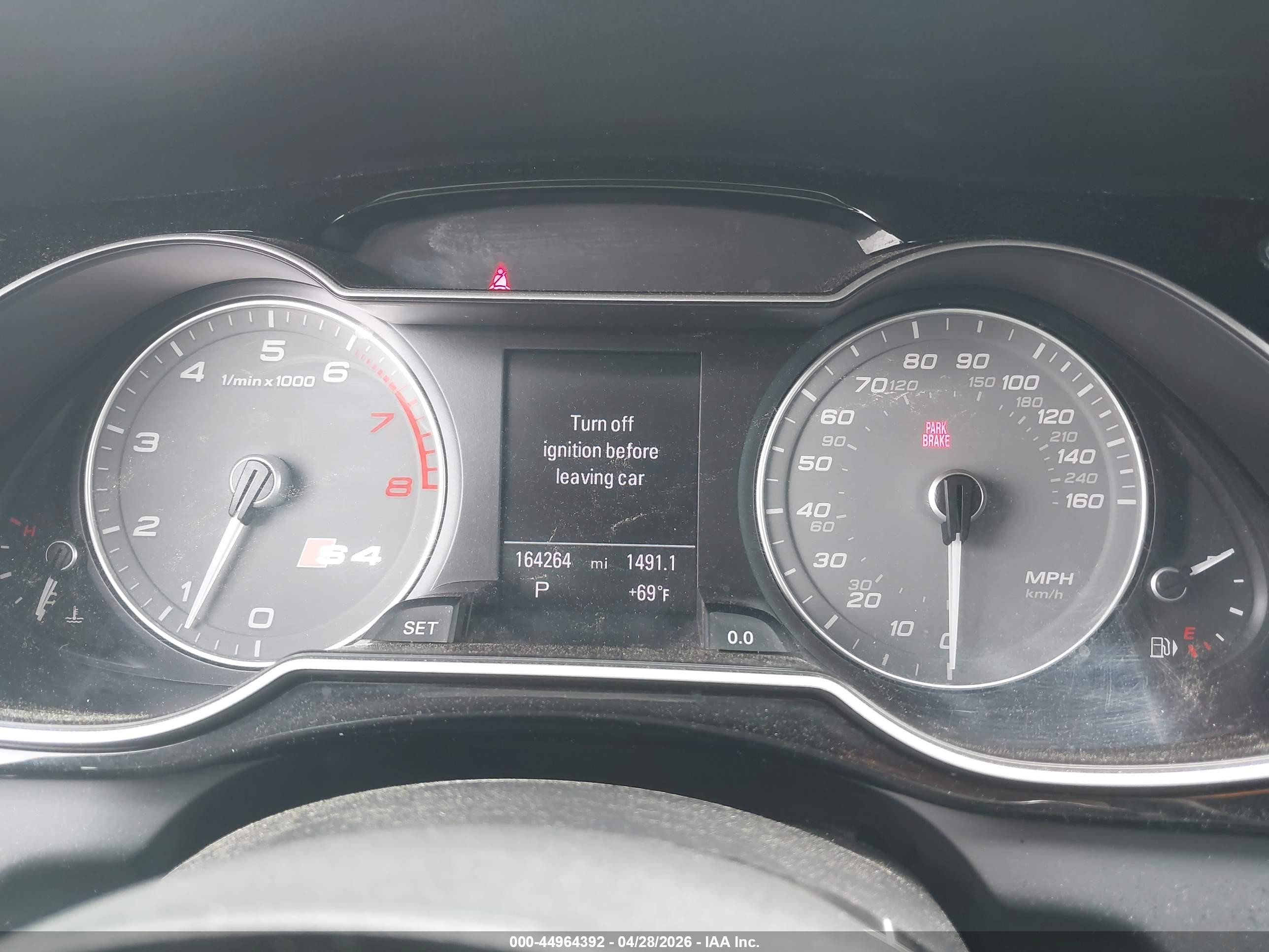 2013 Audi S4 3.0t Premium Plus Gray vin: WAUBGAFL0DA089111